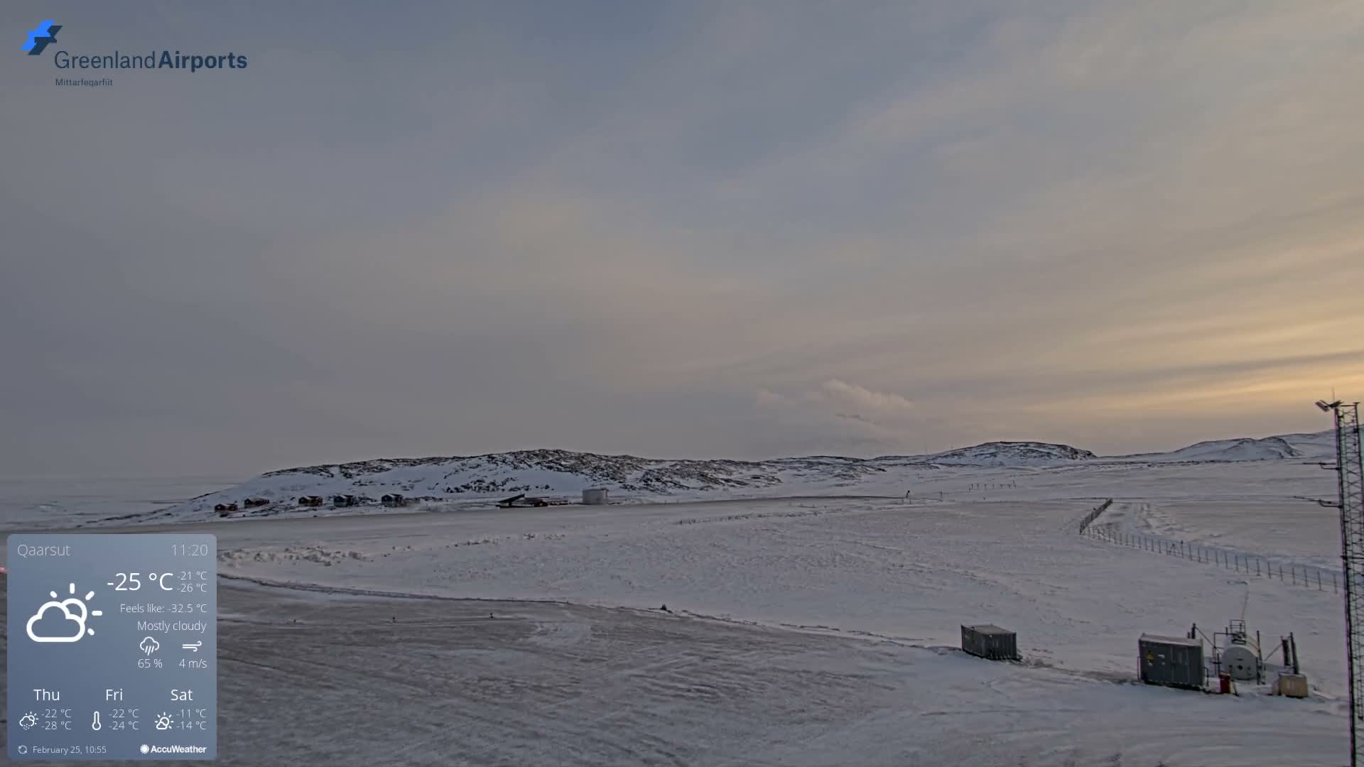 Qaarsut Airport (Mittarfik Qaarsut) East Towards View Live Cam JQA / BGUQ  - Qaarsut, Avannaata, Greenland, Denmark