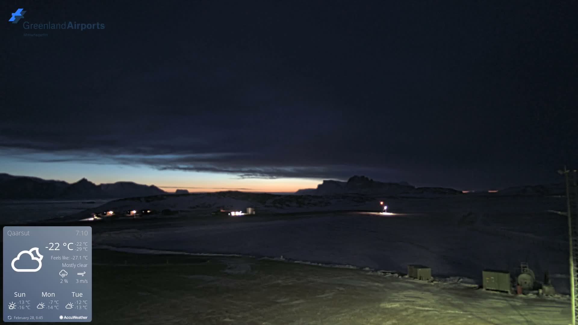 Qaarsut Airport (Mittarfik Qaarsut) East Towards View Live Cam JQA / BGUQ  - Qaarsut, Avannaata, Greenland, Denmark