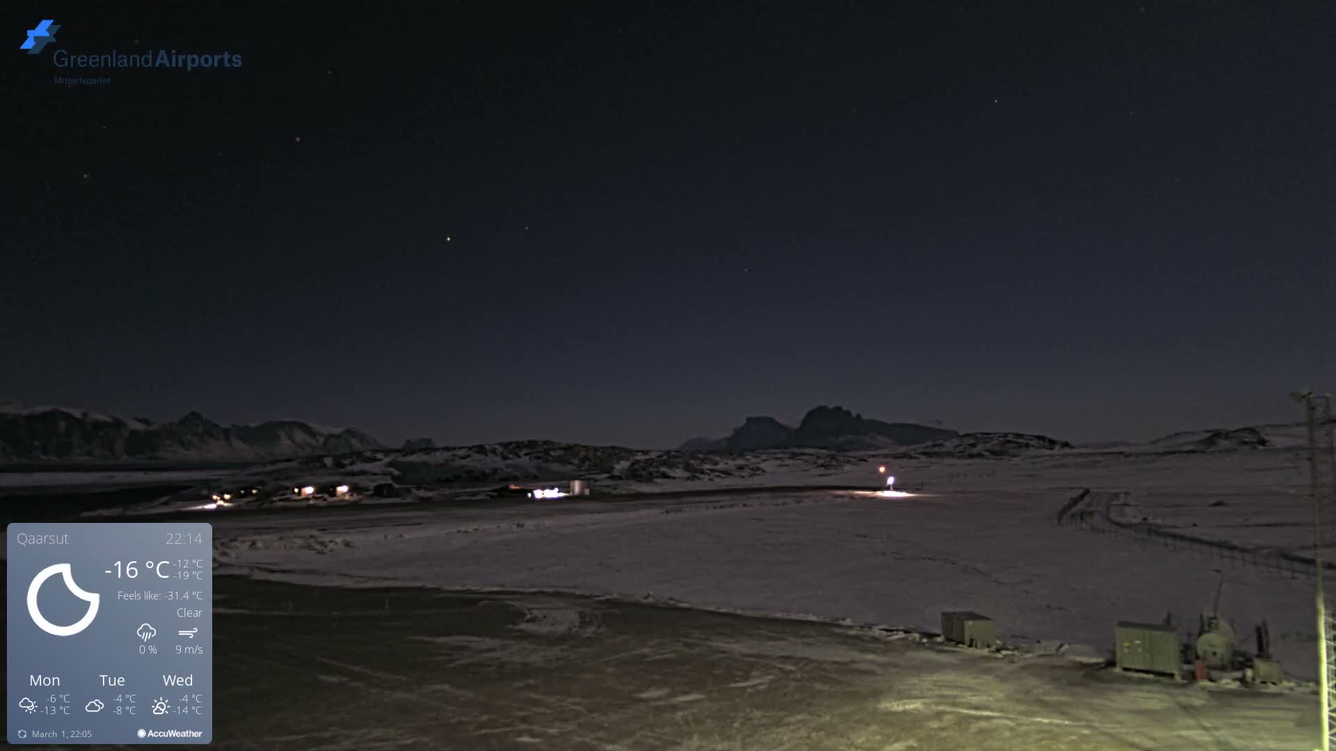 Qaarsut Airport (Mittarfik Qaarsut) East Towards View Live Cam JQA / BGUQ  - Qaarsut, Avannaata, Greenland, Denmark