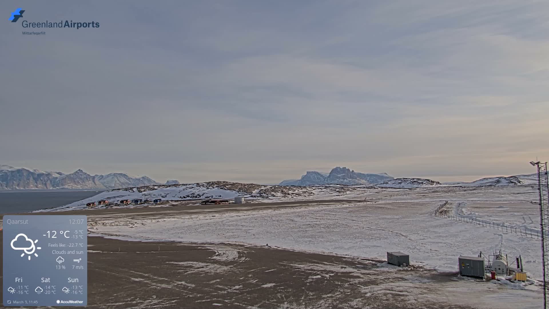 Qaarsut Airport (Mittarfik Qaarsut) East Towards View Live Cam JQA / BGUQ  - Qaarsut, Avannaata, Greenland, Denmark