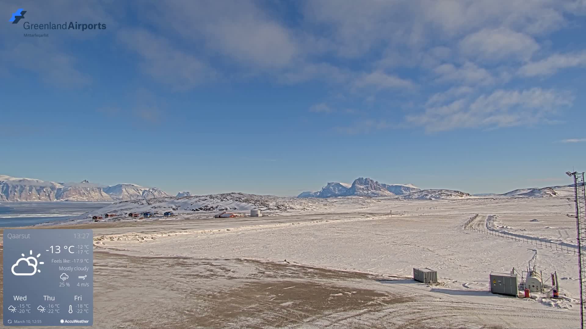 Qaarsut Airport (Mittarfik Qaarsut) East Towards View Live Cam JQA / BGUQ  - Qaarsut, Avannaata, Greenland, Denmark