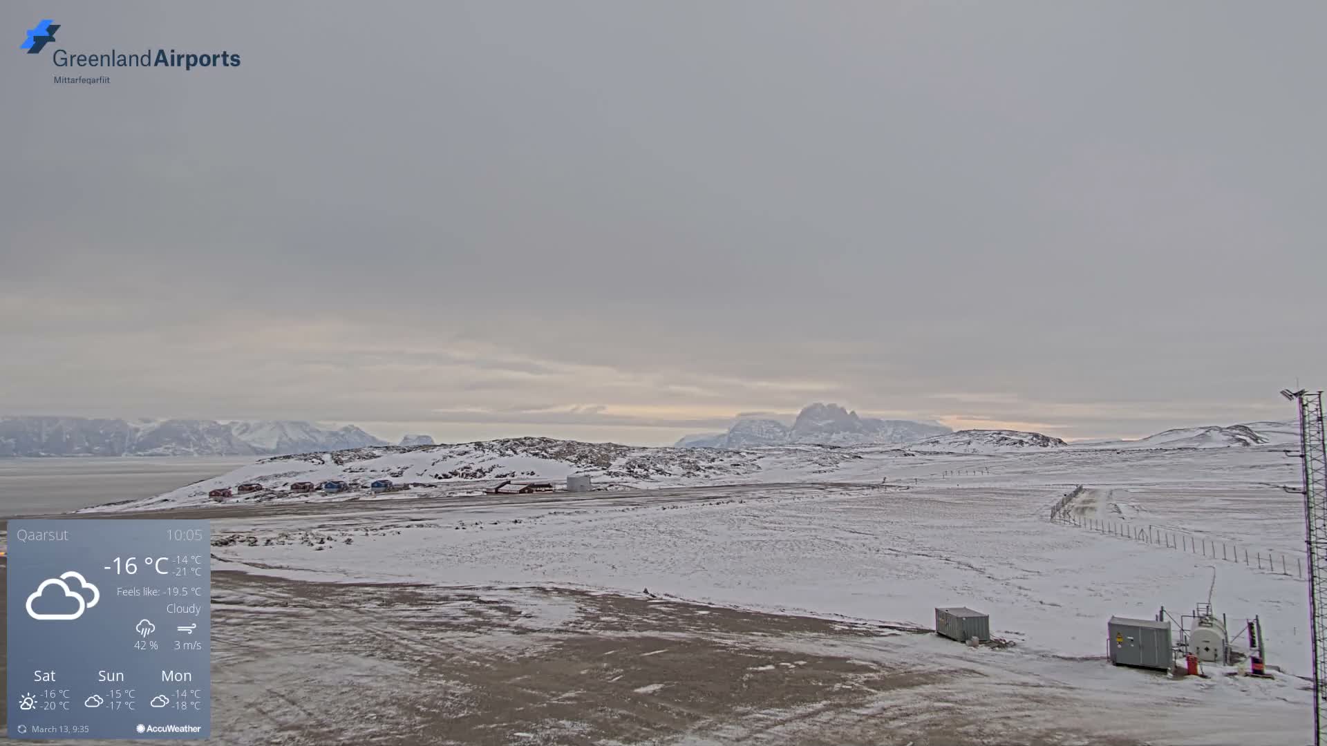 Qaarsut Airport (Mittarfik Qaarsut) East Towards View Live Cam JQA / BGUQ  - Qaarsut, Avannaata, Greenland, Denmark