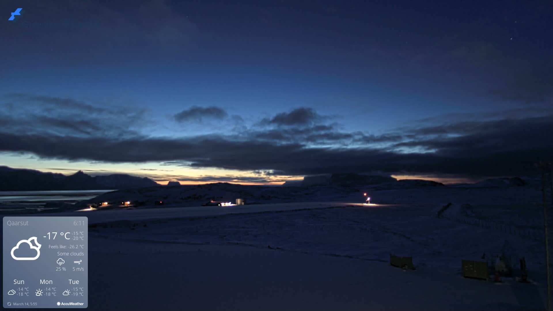 Qaarsut Airport (Mittarfik Qaarsut) East Towards View Live Cam JQA / BGUQ  - Qaarsut, Avannaata, Greenland, Denmark