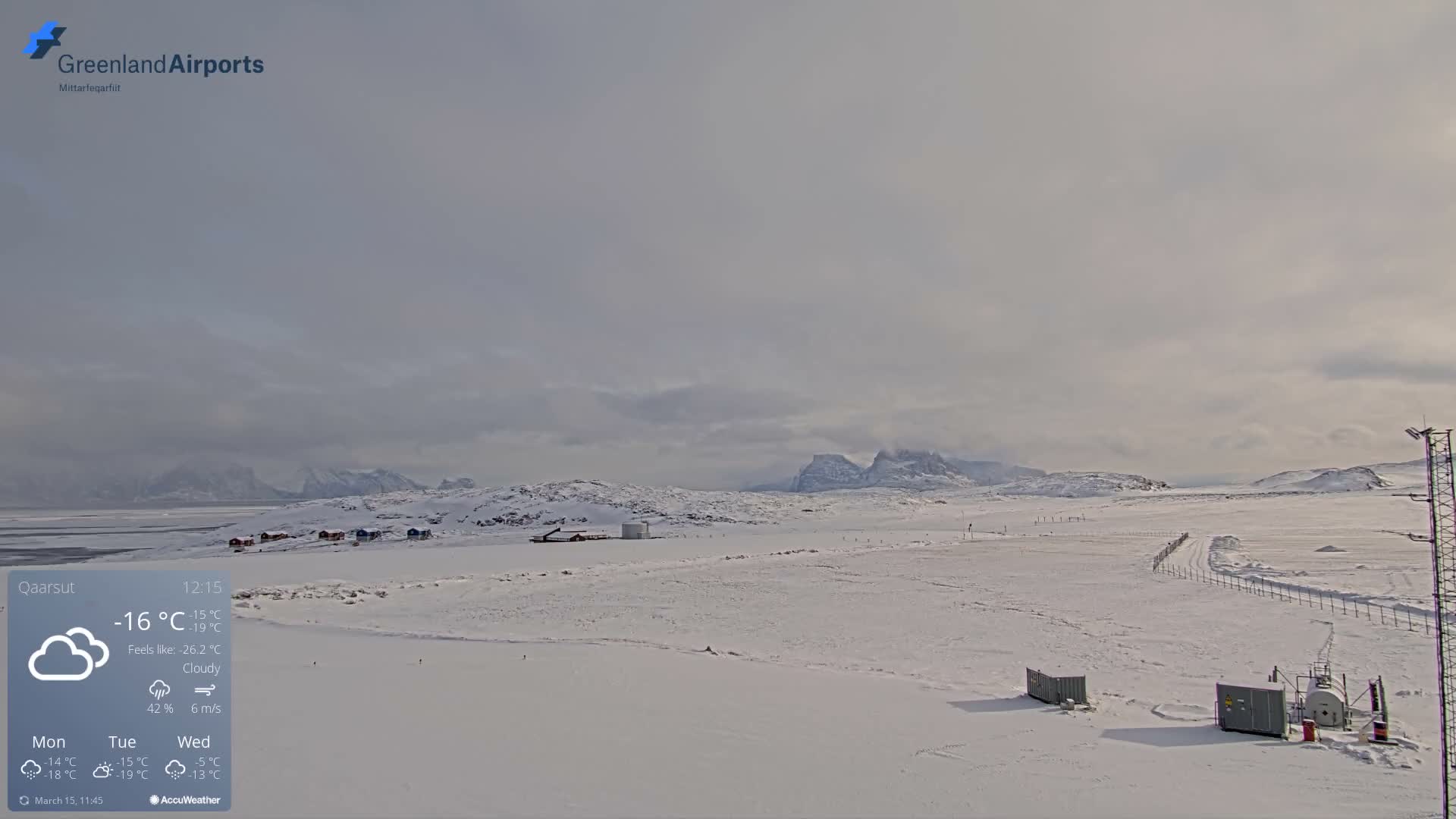 Qaarsut Airport (Mittarfik Qaarsut) East Towards View Live Cam JQA / BGUQ  - Qaarsut, Avannaata, Greenland, Denmark