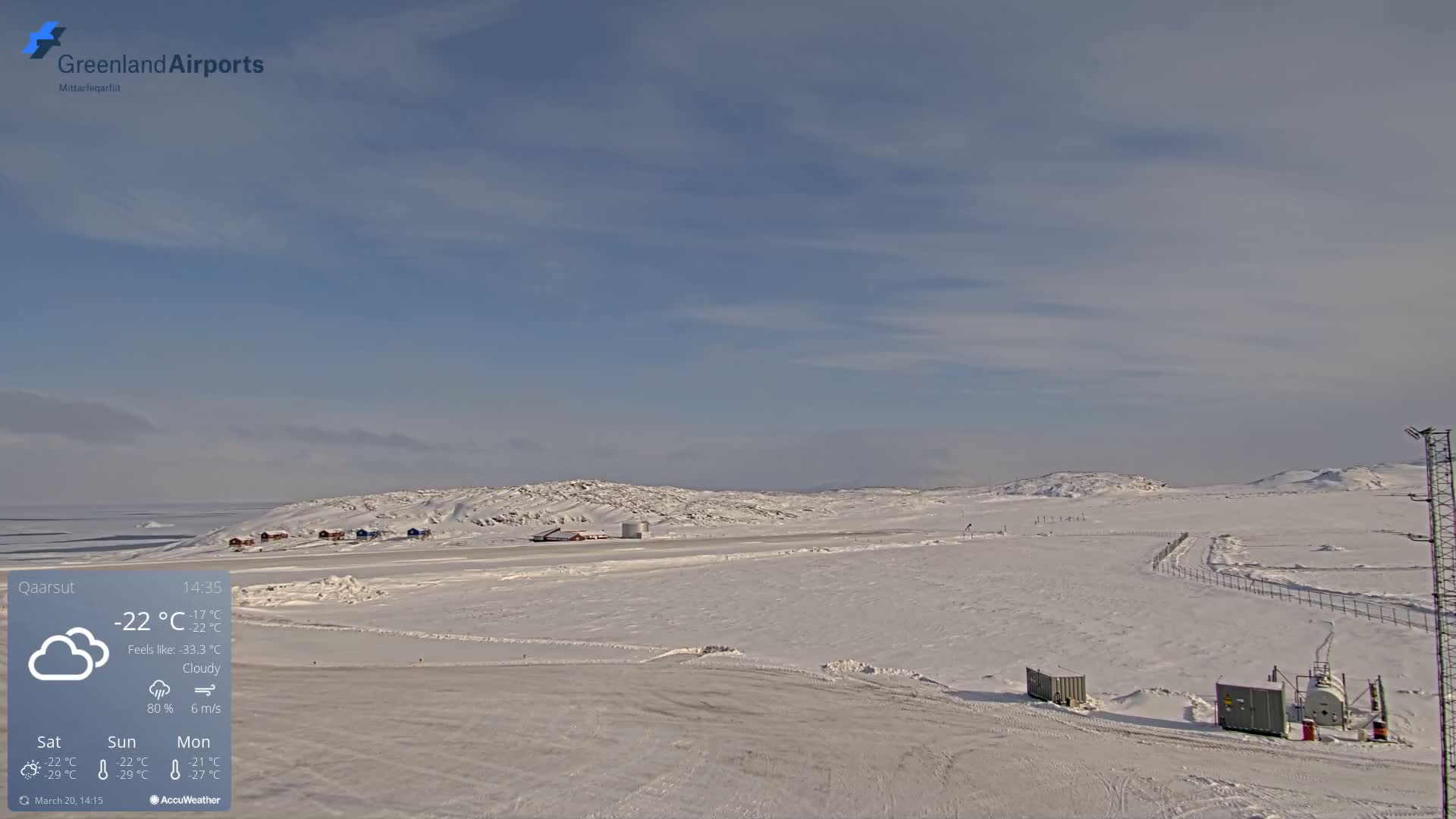 Qaarsut Airport (Mittarfik Qaarsut) East Towards View Live Cam JQA / BGUQ  - Qaarsut, Avannaata, Greenland, Denmark