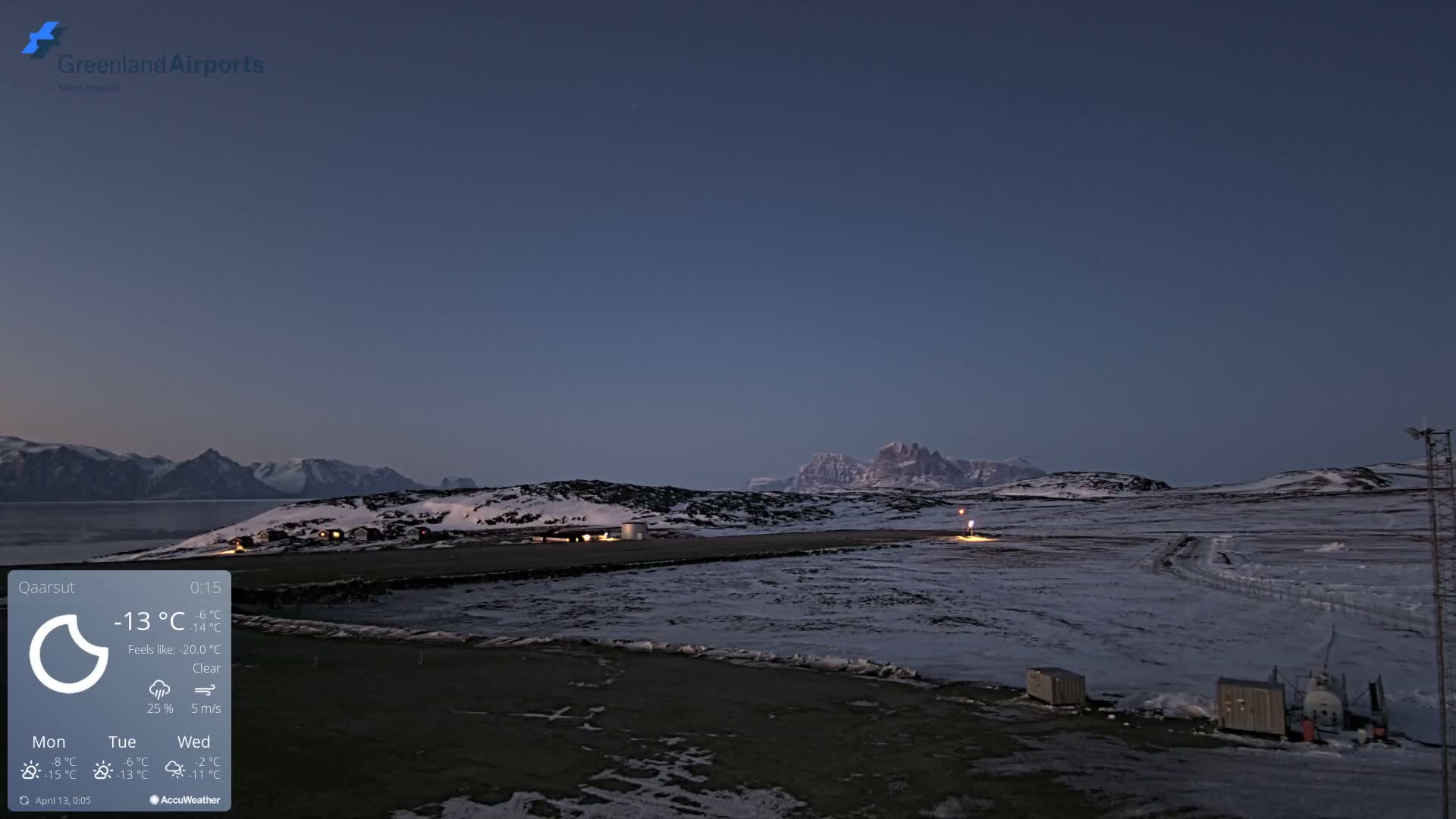 Qaarsut Airport (Mittarfik Qaarsut) East Towards View Live Cam JQA / BGUQ  - Qaarsut, Avannaata, Greenland, Denmark