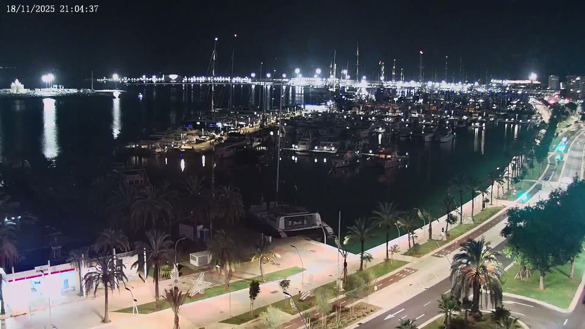 Palma de Mallorca, Paseo Maritimo (Av. de Gabriel Roca) & Marina Port de Mallorca Live Cam -Son Armadams, Ponent Discrict, Palma de Mallorca, Balearic Island, Spain