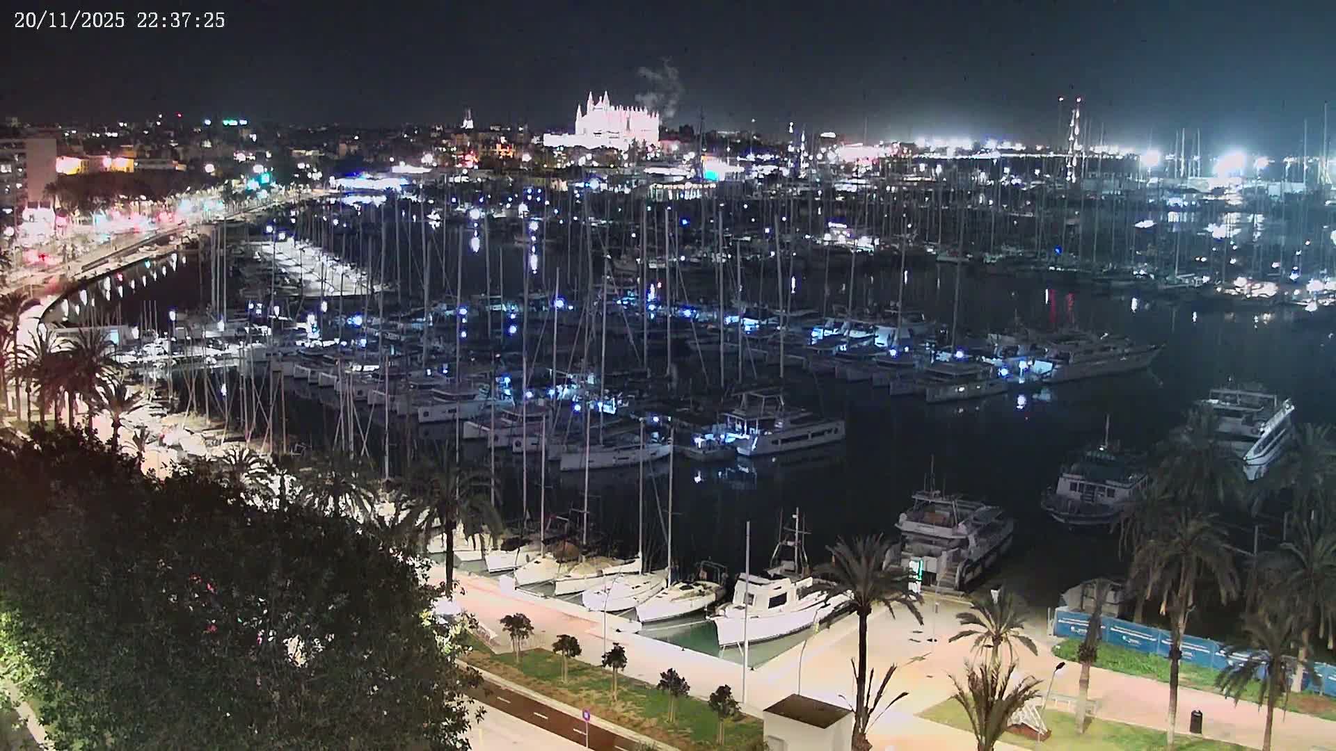 Palma de Mallorca, Paseo Maritimo (Av. de Gabriel Roca) & Marina Port de Mallorca Live Cam -Son Armadams, Ponent Discrict, Palma de Mallorca, Balearic Island, Spain