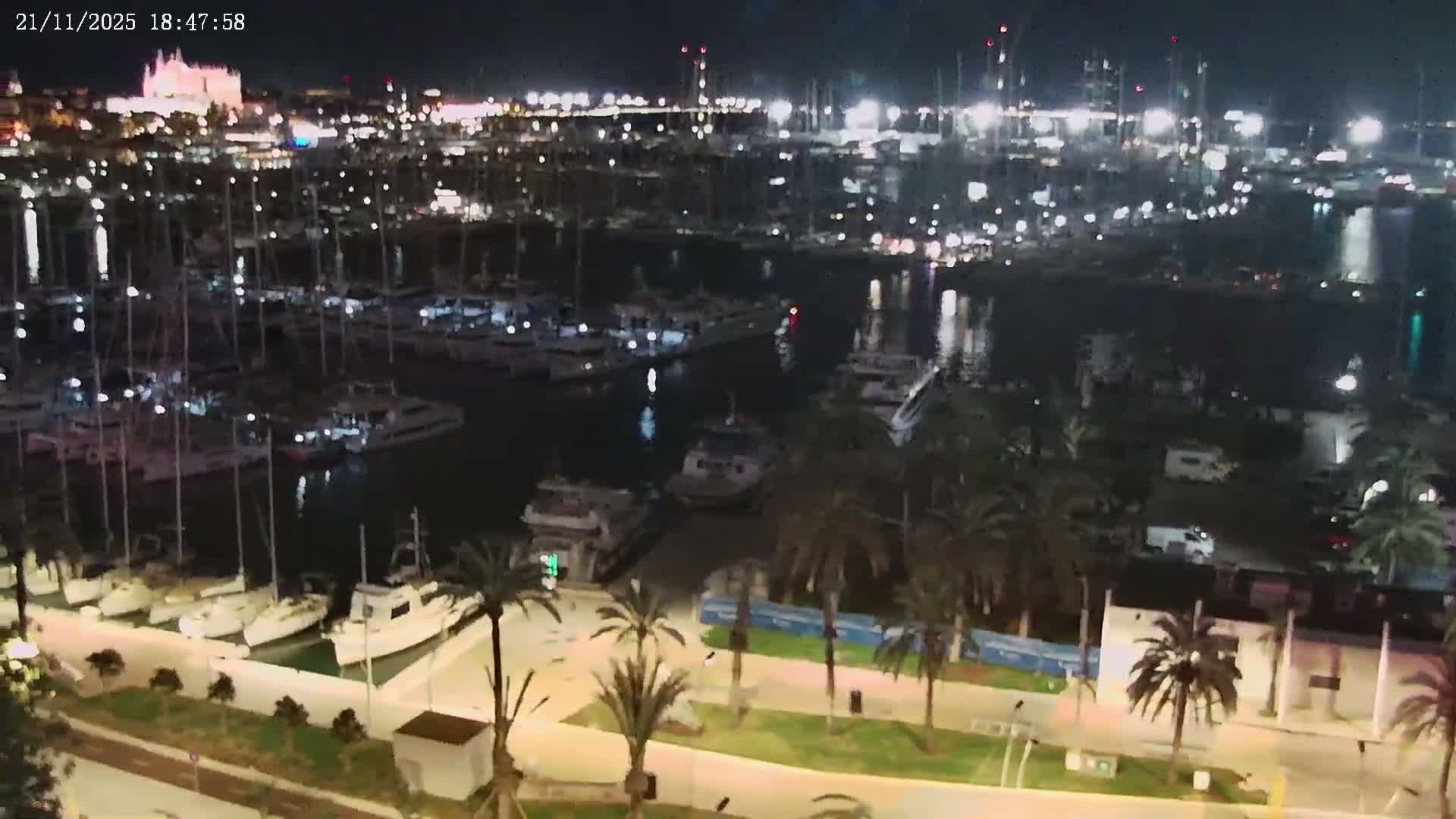 Palma de Mallorca, Paseo Maritimo (Av. de Gabriel Roca) & Marina Port de Mallorca Live Cam -Son Armadams, Ponent Discrict, Palma de Mallorca, Balearic Island, Spain