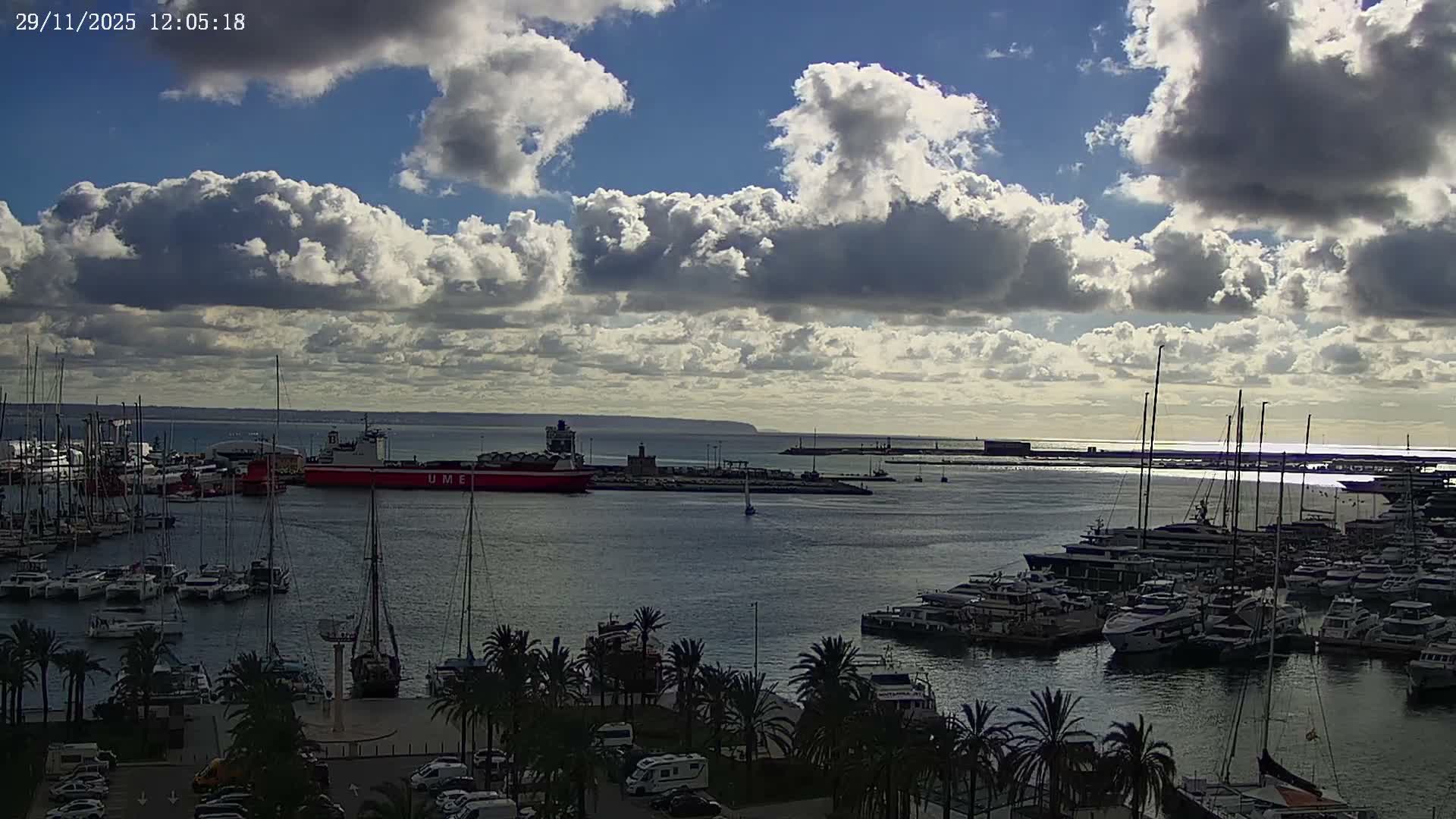 Palma de Mallorca, Paseo Maritimo (Av. de Gabriel Roca) & Marina Port de Mallorca Live Cam -Son Armadams, Ponent Discrict, Palma de Mallorca, Balearic Island, Spain