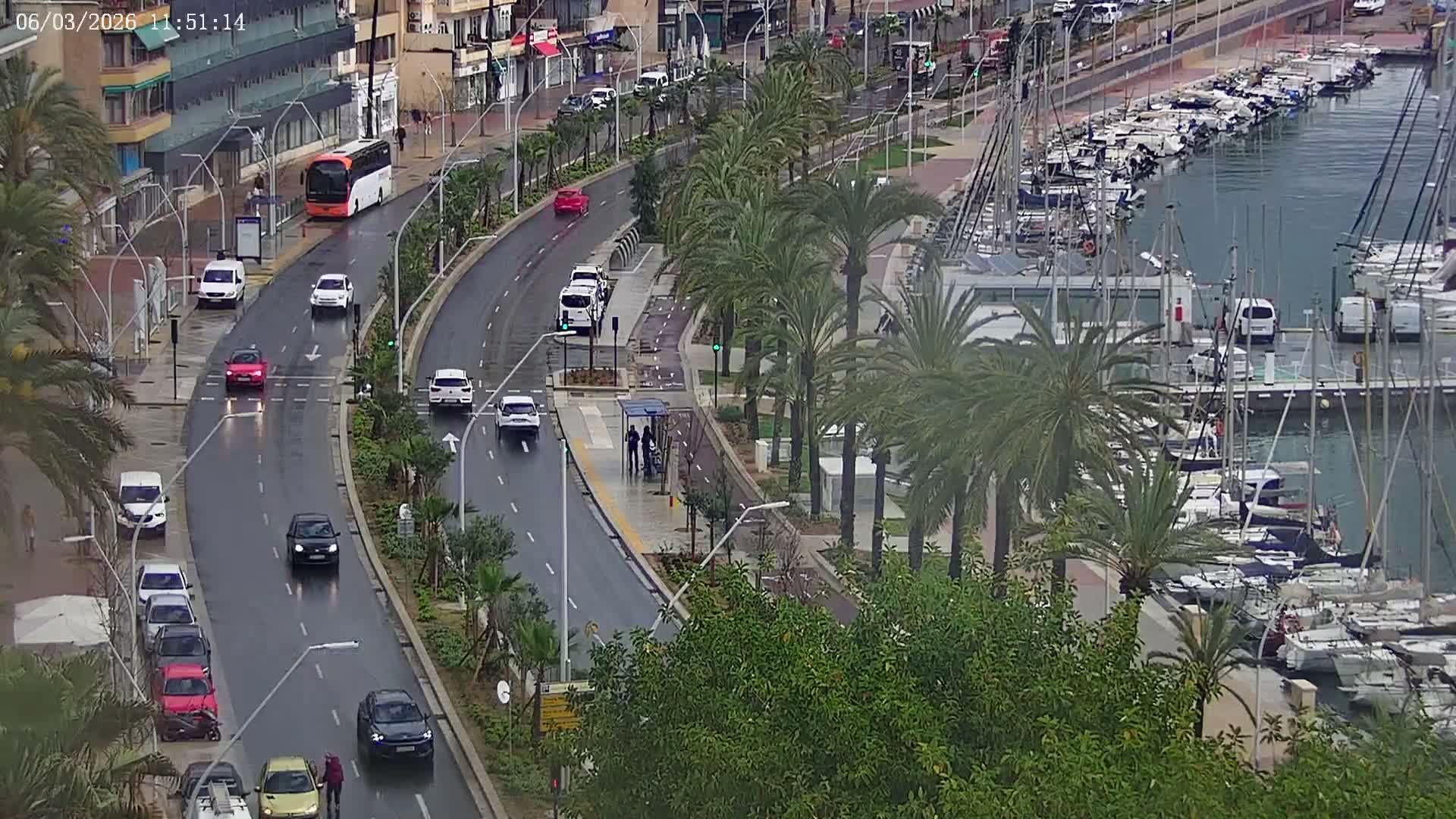 Palma de Mallorca, Paseo Maritimo (Av. de Gabriel Roca) & Marina Port de Mallorca Live Cam -Son Armadams, Ponent Discrict, Palma de Mallorca, Balearic Island, Spain