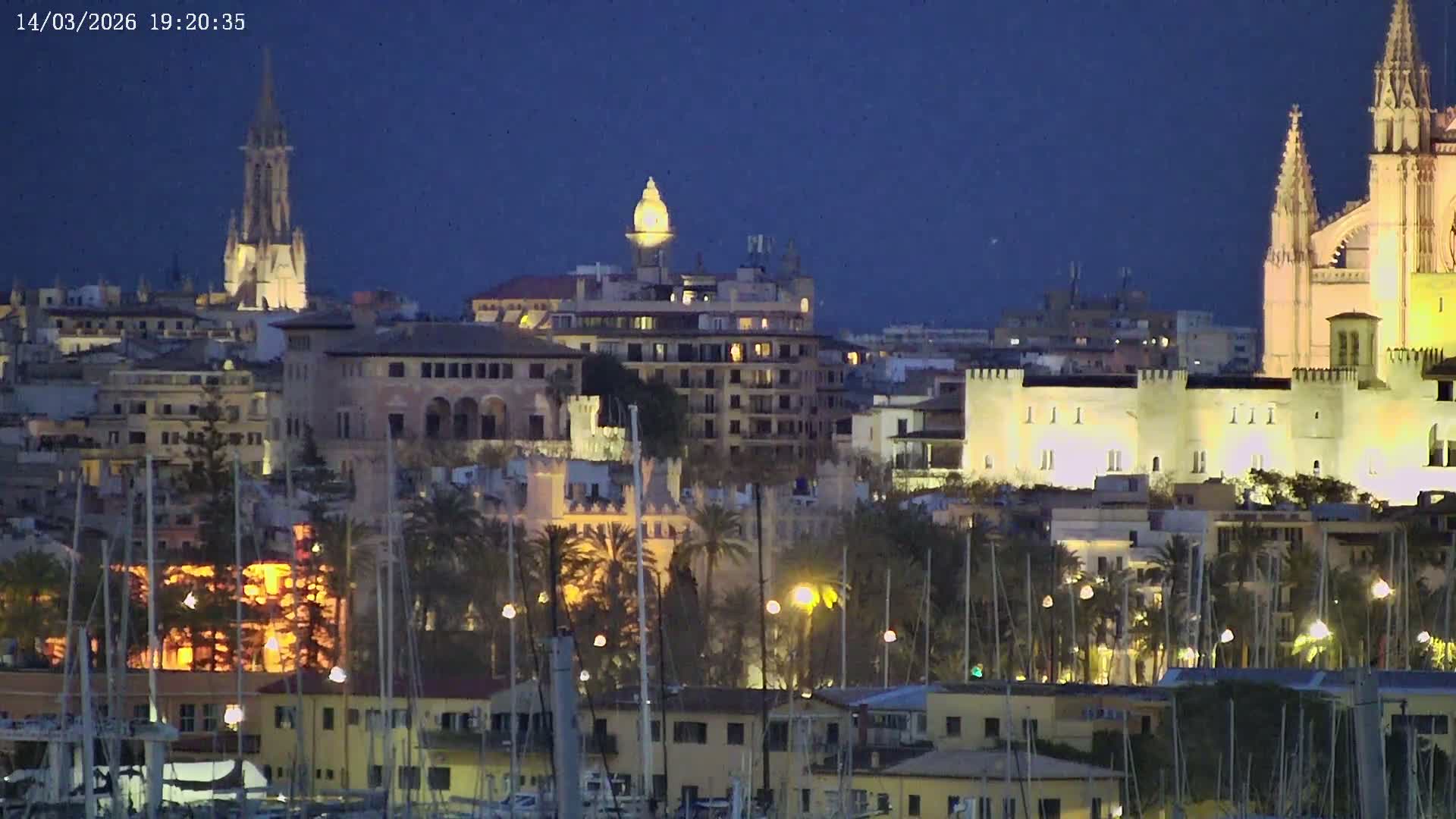 Palma de Mallorca, Paseo Maritimo (Av. de Gabriel Roca) & Marina Port de Mallorca Live Cam -Son Armadams, Ponent Discrict, Palma de Mallorca, Balearic Island, Spain