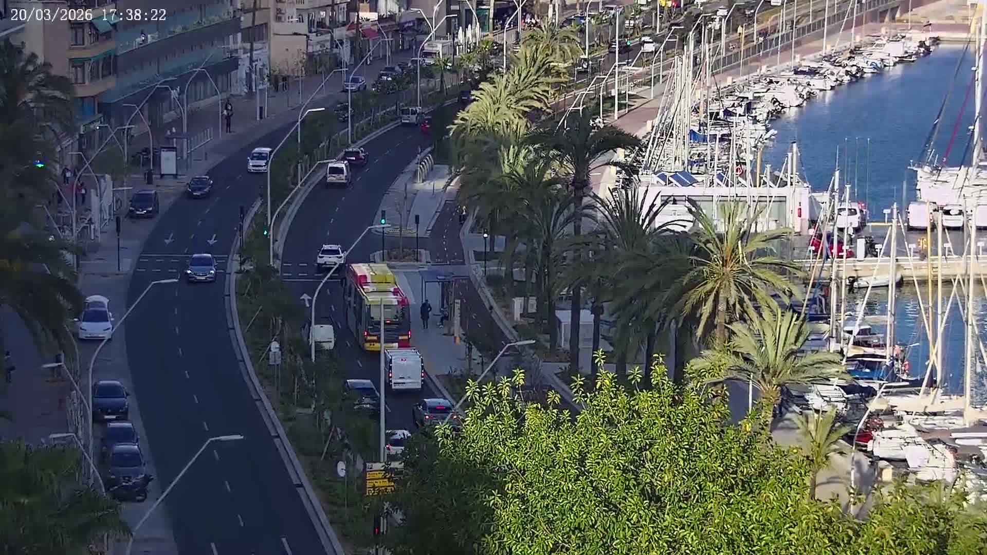 Palma de Mallorca, Paseo Maritimo (Av. de Gabriel Roca) & Marina Port de Mallorca Live Cam -Son Armadams, Ponent Discrict, Palma de Mallorca, Balearic Island, Spain