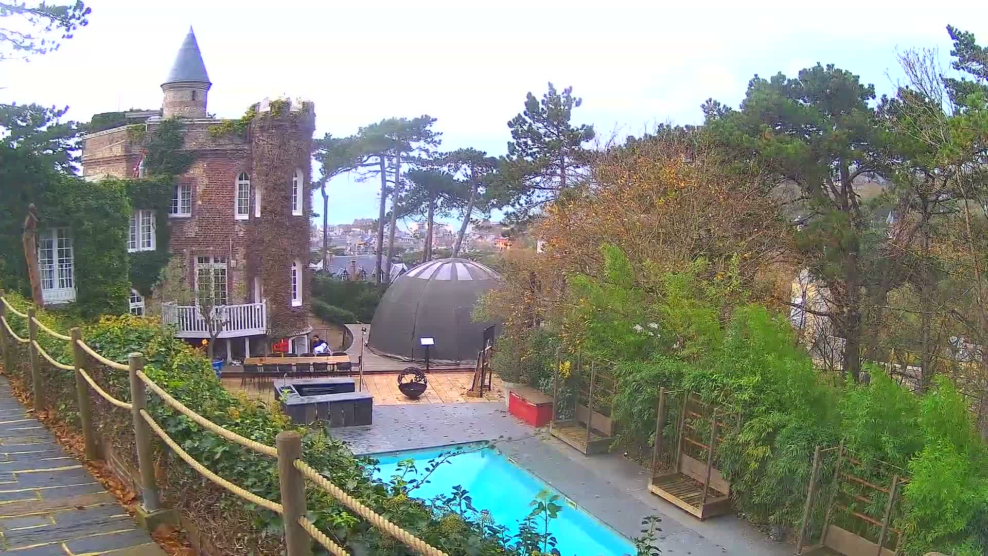 Etretat Commune Silhouette from  Le Domaine Saint-Clair Live Cam - Etretat, Le Havre, Seine-Maritime, Normandie, France