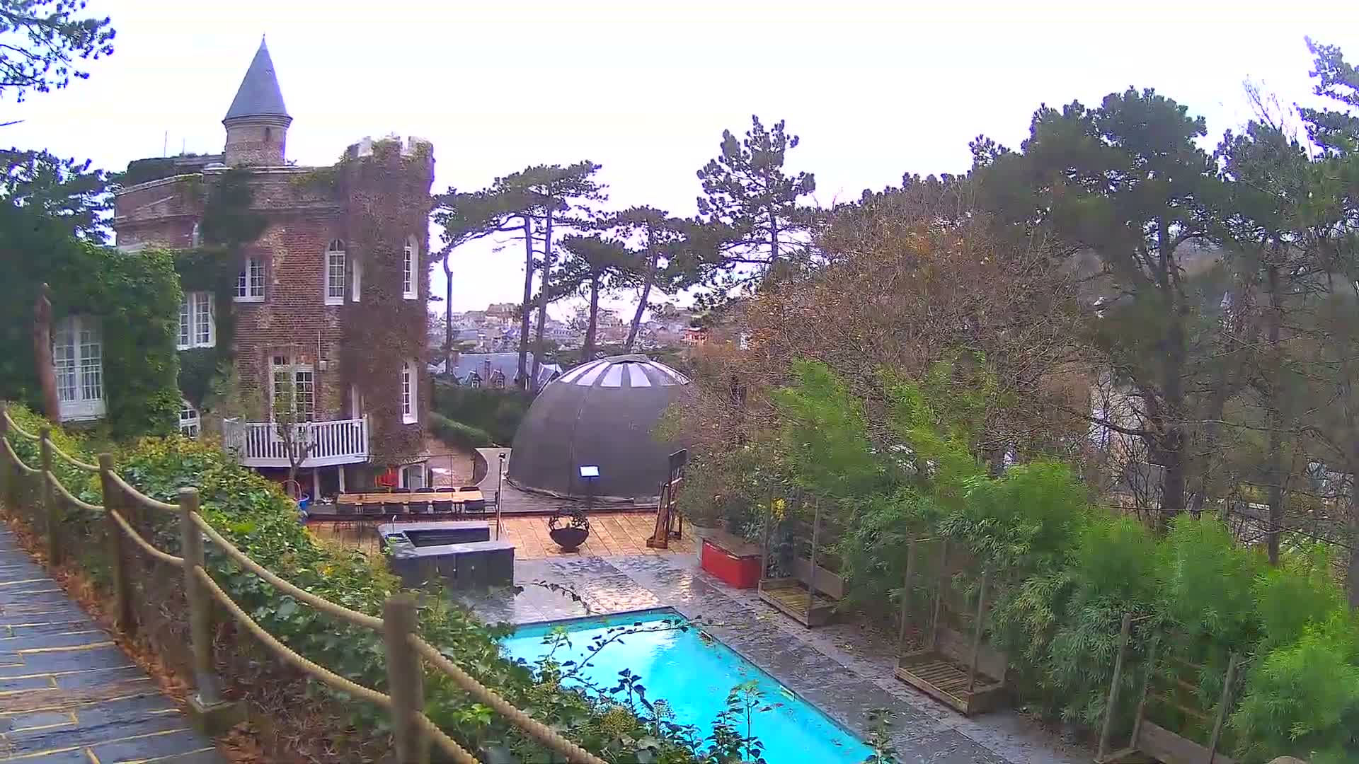 Etretat Commune Silhouette from  Le Domaine Saint-Clair Live Cam - Etretat, Le Havre, Seine-Maritime, Normandie, France