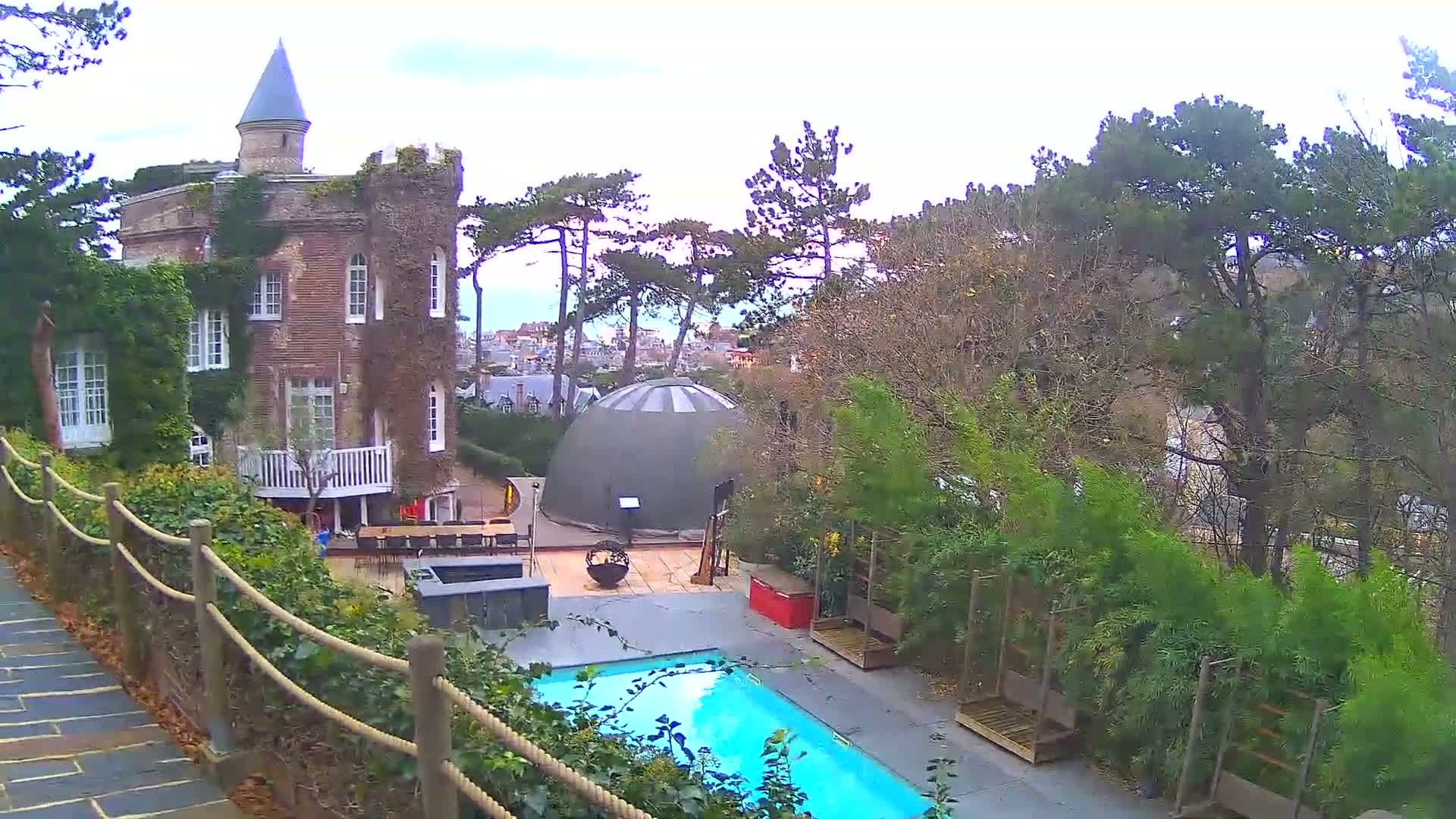 Etretat Commune Silhouette from  Le Domaine Saint-Clair Live Cam - Etretat, Le Havre, Seine-Maritime, Normandie, France