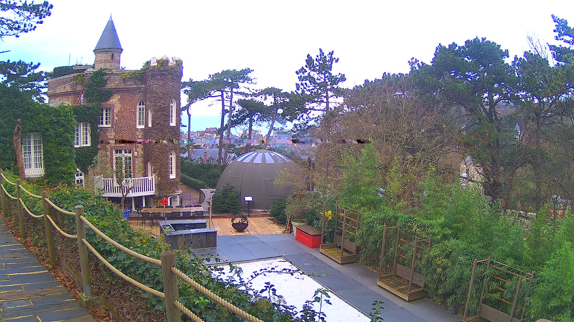 Etretat Commune Silhouette from  Le Domaine Saint-Clair Live Cam - Etretat, Le Havre, Seine-Maritime, Normandie, France