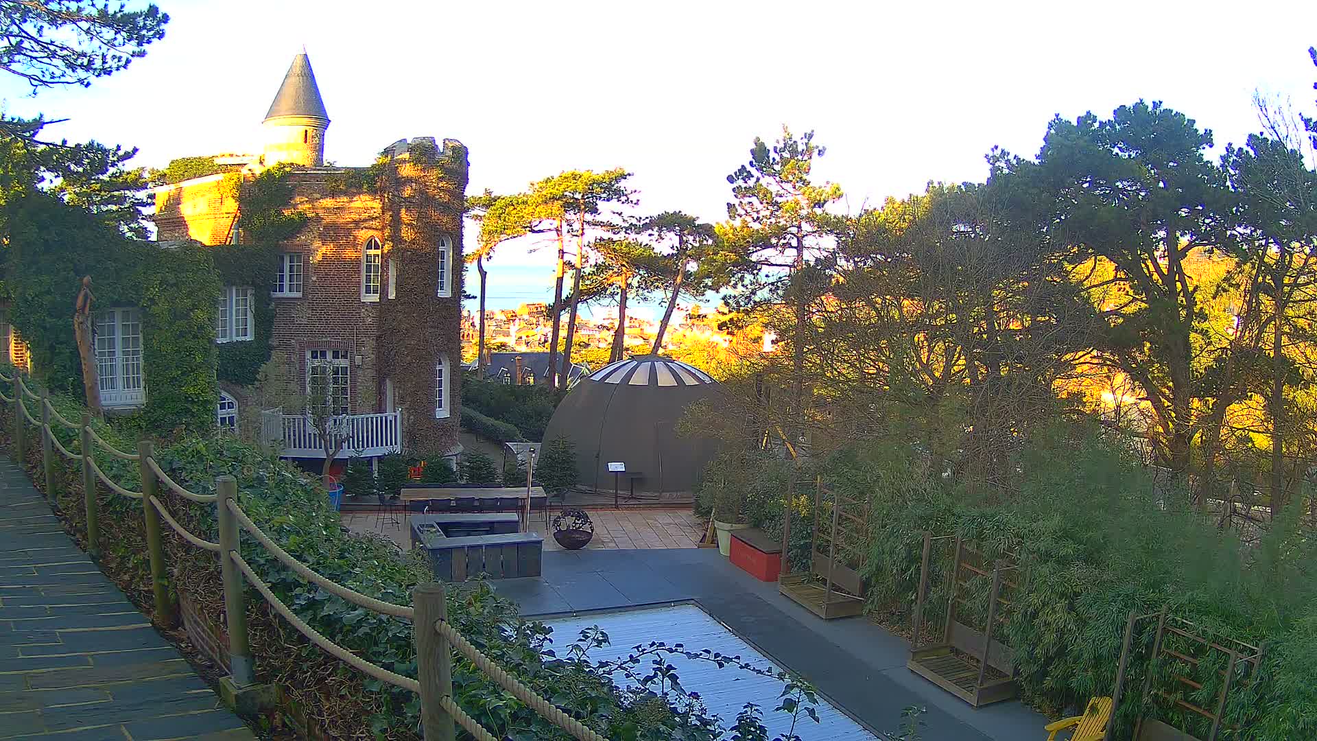 Etretat Commune Silhouette from  Le Domaine Saint-Clair Live Cam - Etretat, Le Havre, Seine-Maritime, Normandie, France