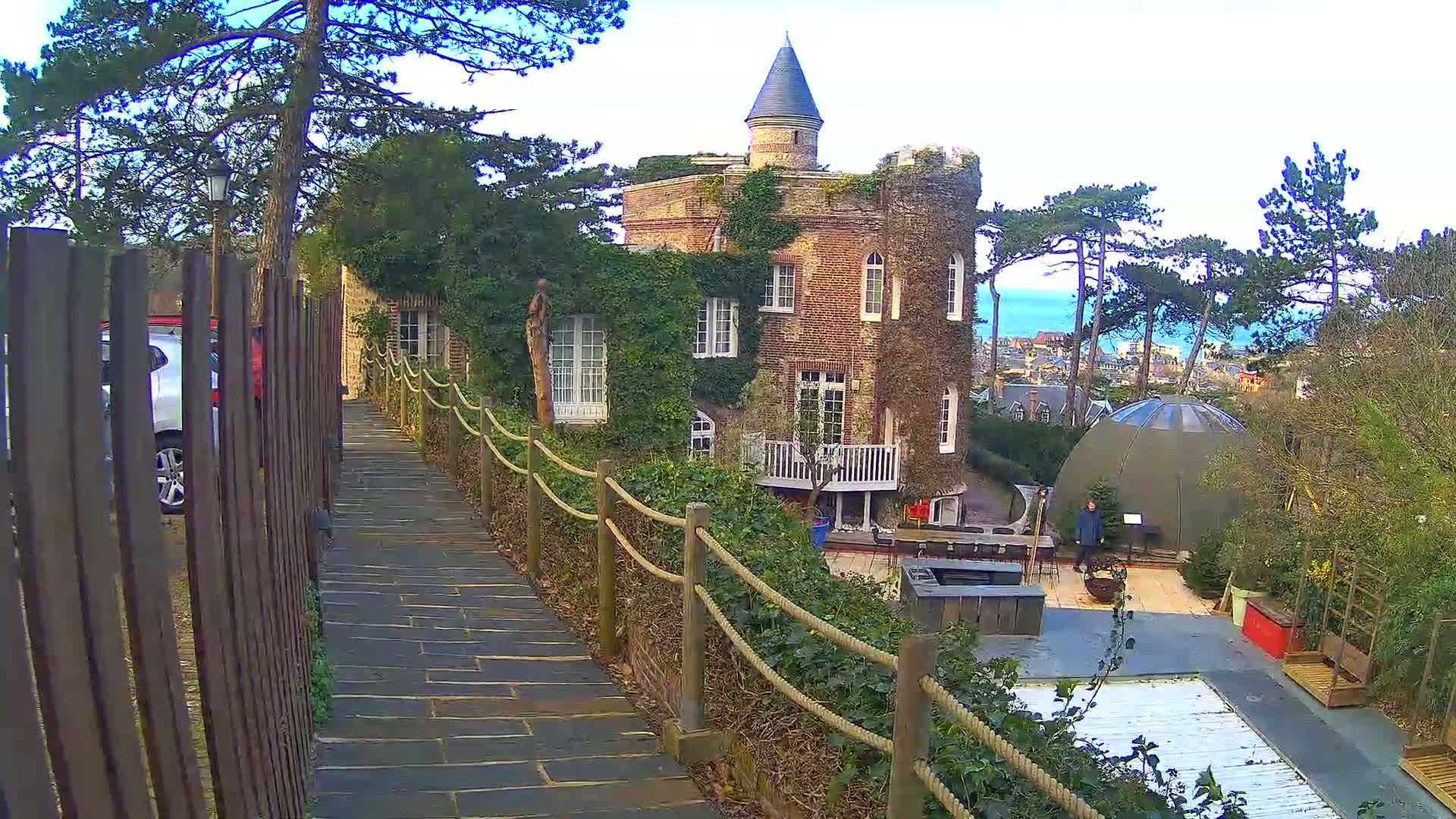 Etretat Commune Silhouette from  Le Domaine Saint-Clair Live Cam - Etretat, Le Havre, Seine-Maritime, Normandie, France