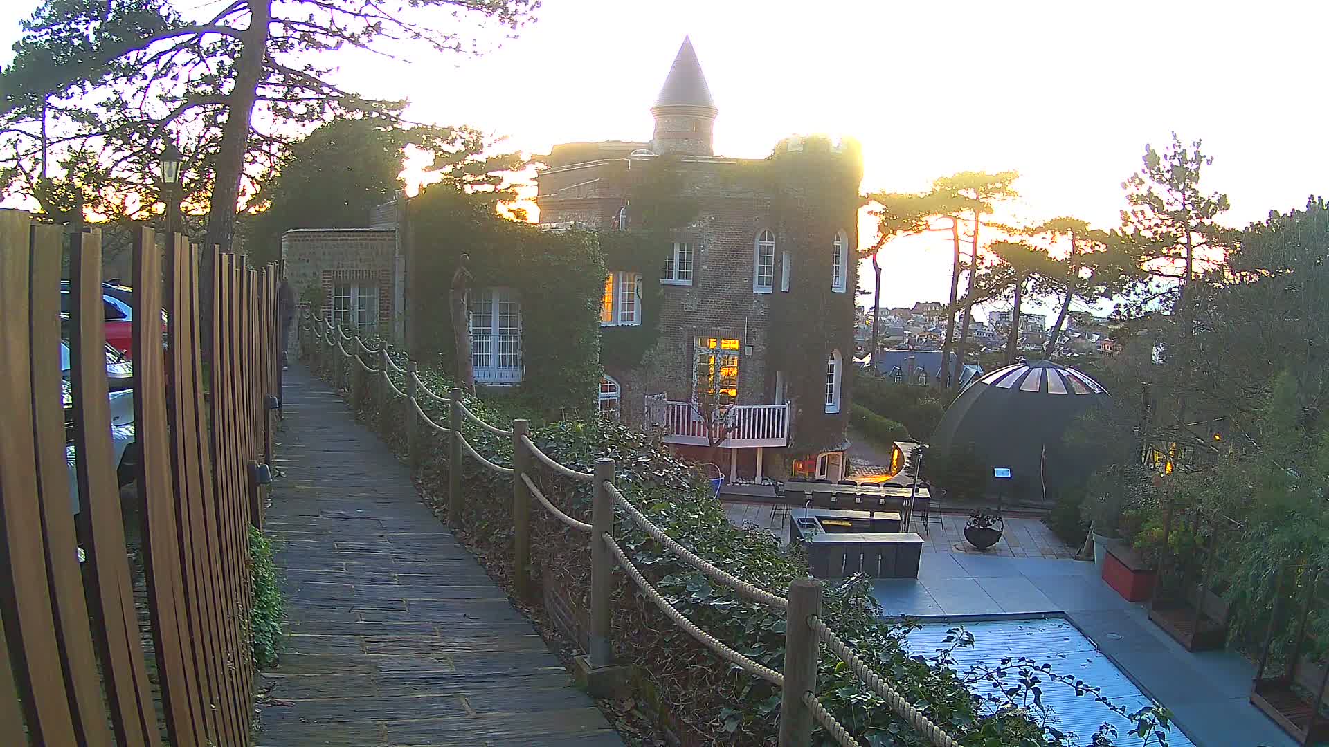 Etretat Commune Silhouette from  Le Domaine Saint-Clair Live Cam - Etretat, Le Havre, Seine-Maritime, Normandie, France
