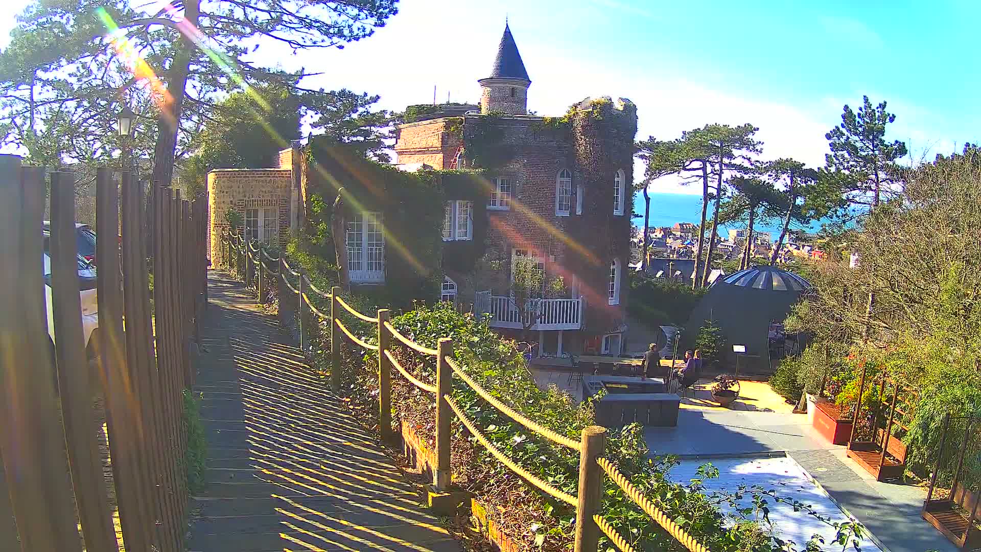 Etretat Commune Silhouette from  Le Domaine Saint-Clair Live Cam - Etretat, Le Havre, Seine-Maritime, Normandie, France