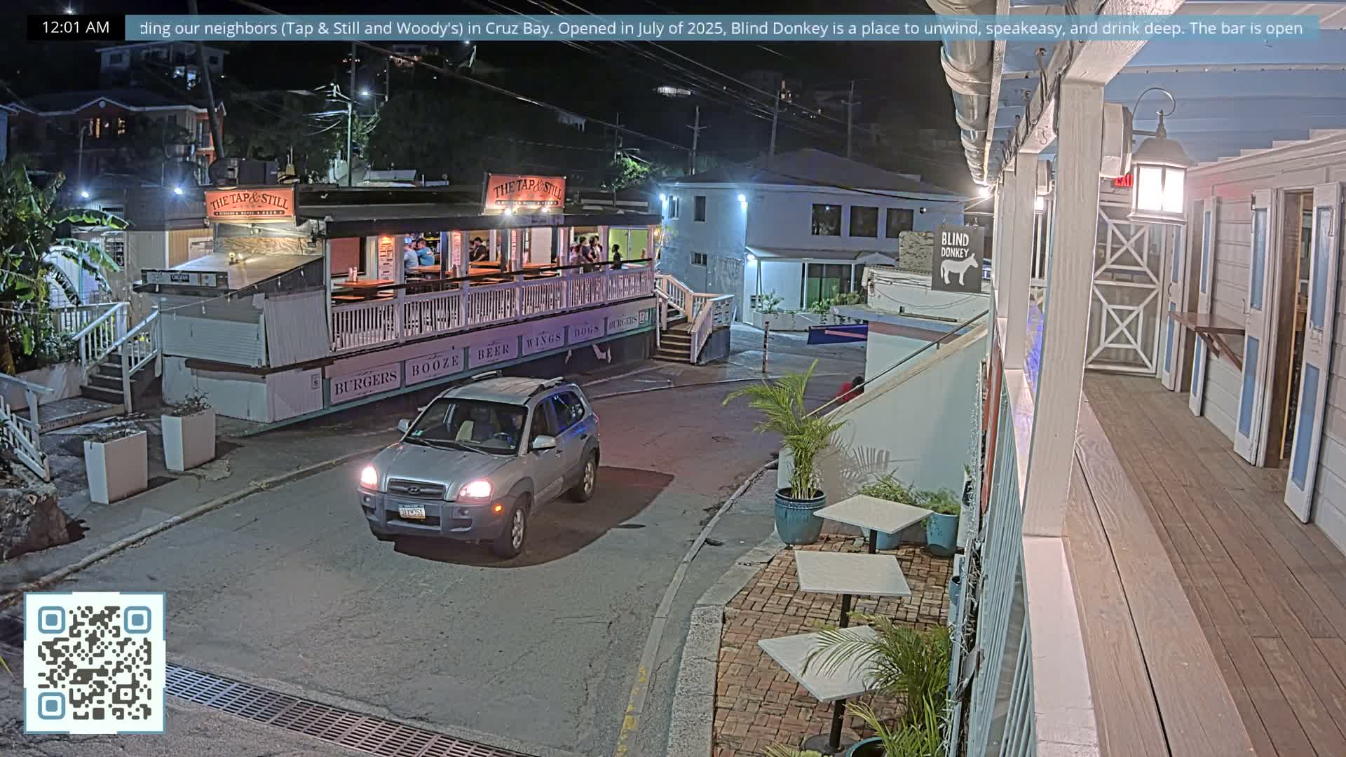 St. John, Cruz Bay Prince Street (Pridsens Gade) from Blind Donkey Live Cam - Cruz Bay, St. John, United States Virgin Islands, USA