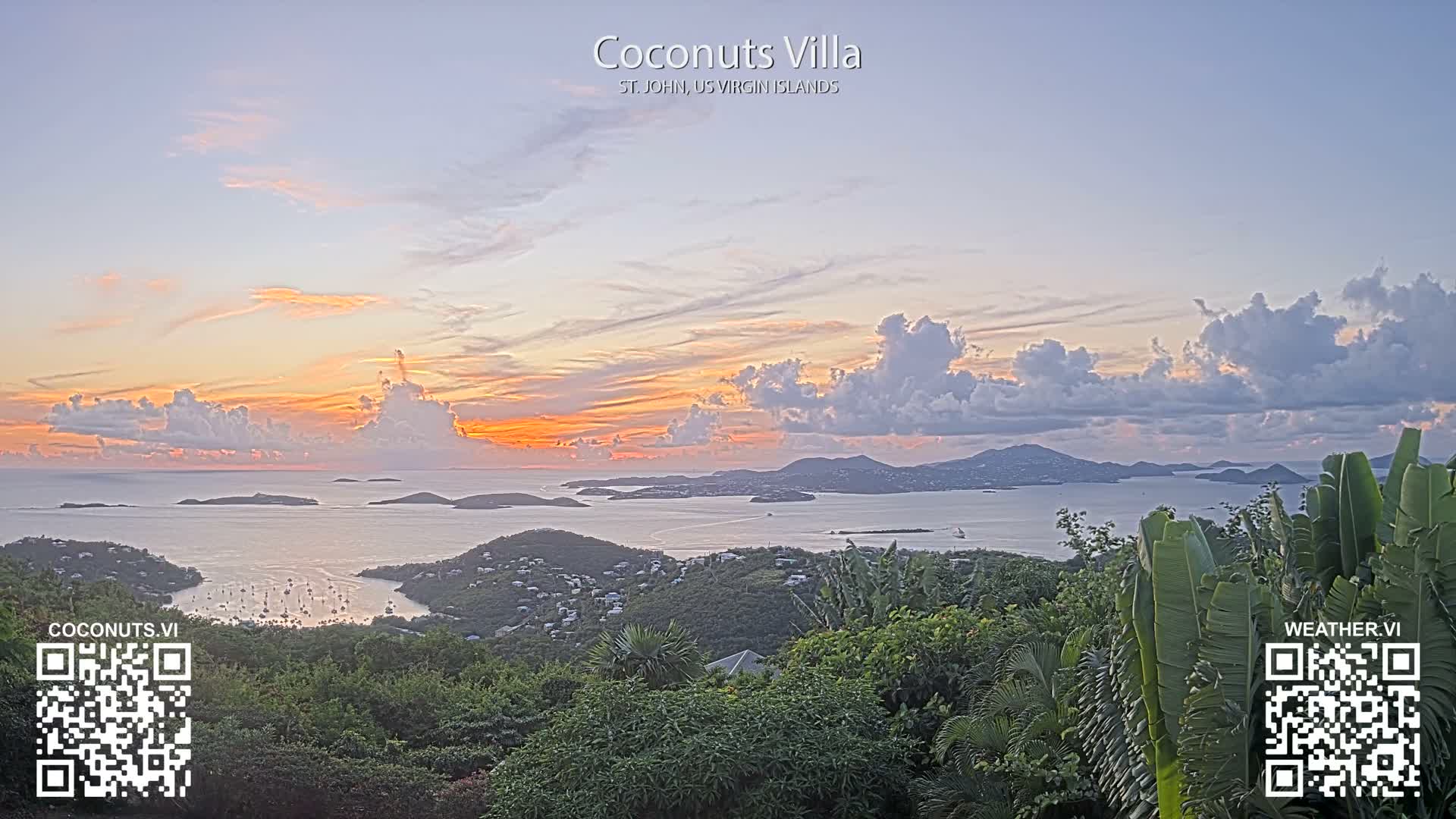 St. John, Cruz Bay St. Thomas Island View & Pillsbury Sound from Gift Hill Live Cam - Cruz Bay, St. John, United States Virgin Islands, USAGifft Hill, St. John, US Virgin Islands 2025-11-20 22:37