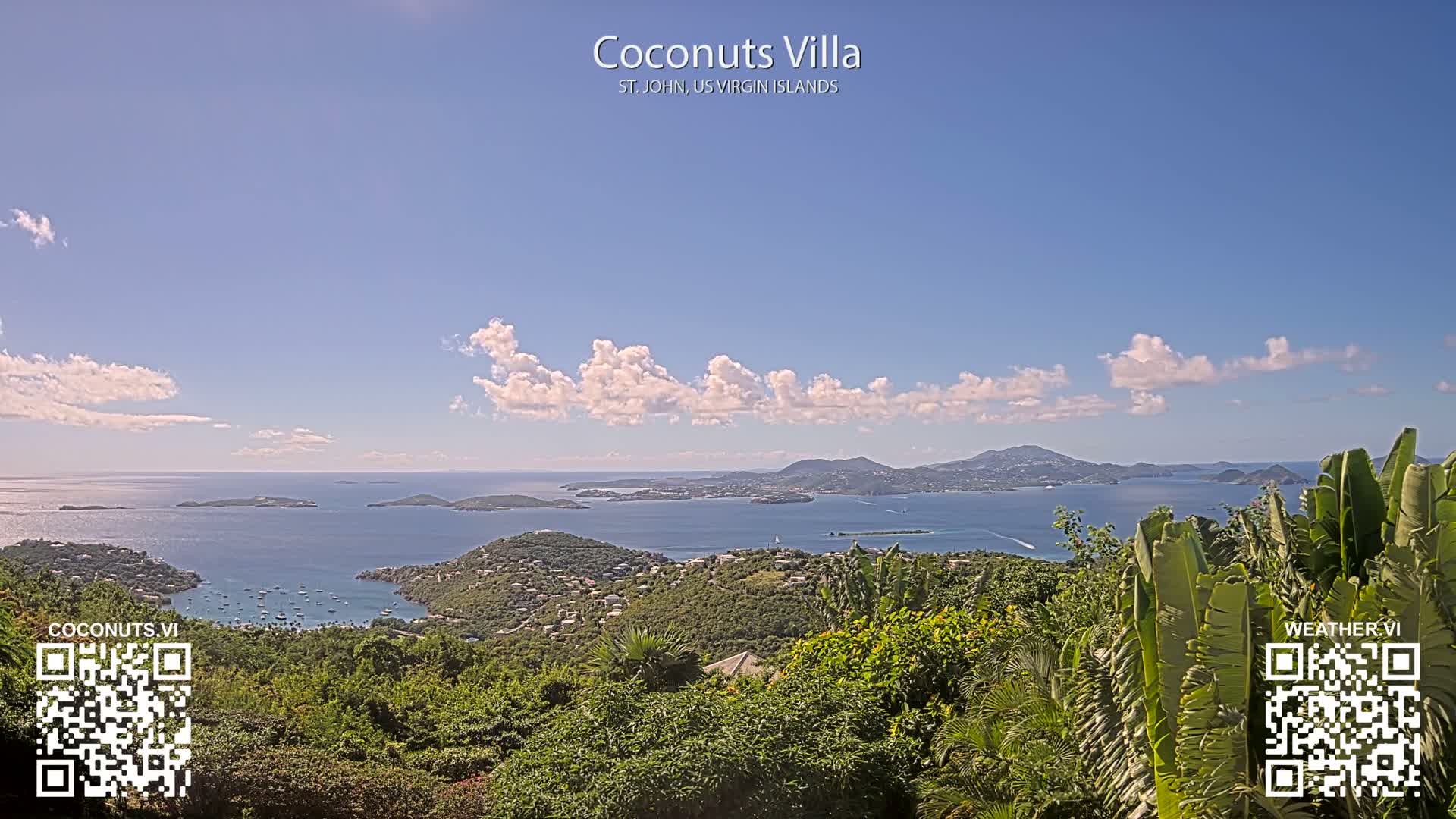 St. John, Cruz Bay St. Thomas Island View & Pillsbury Sound from Gift Hill Live Cam - Cruz Bay, St. John, United States Virgin Islands, USAGifft Hill, St. John, US Virgin Islands 2025-11-20 22:37