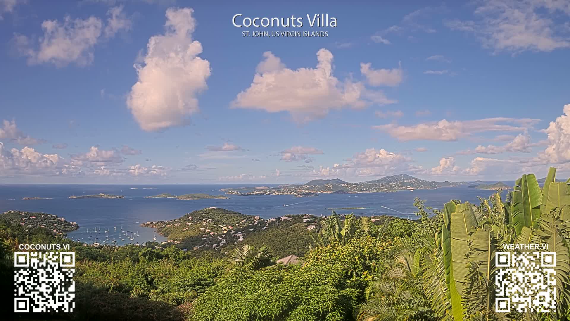 St. John, Cruz Bay St. Thomas Island View & Pillsbury Sound from Gift Hill Live Cam - Cruz Bay, St. John, United States Virgin Islands, USAGifft Hill, St. John, US Virgin Islands 2025-11-20 22:37