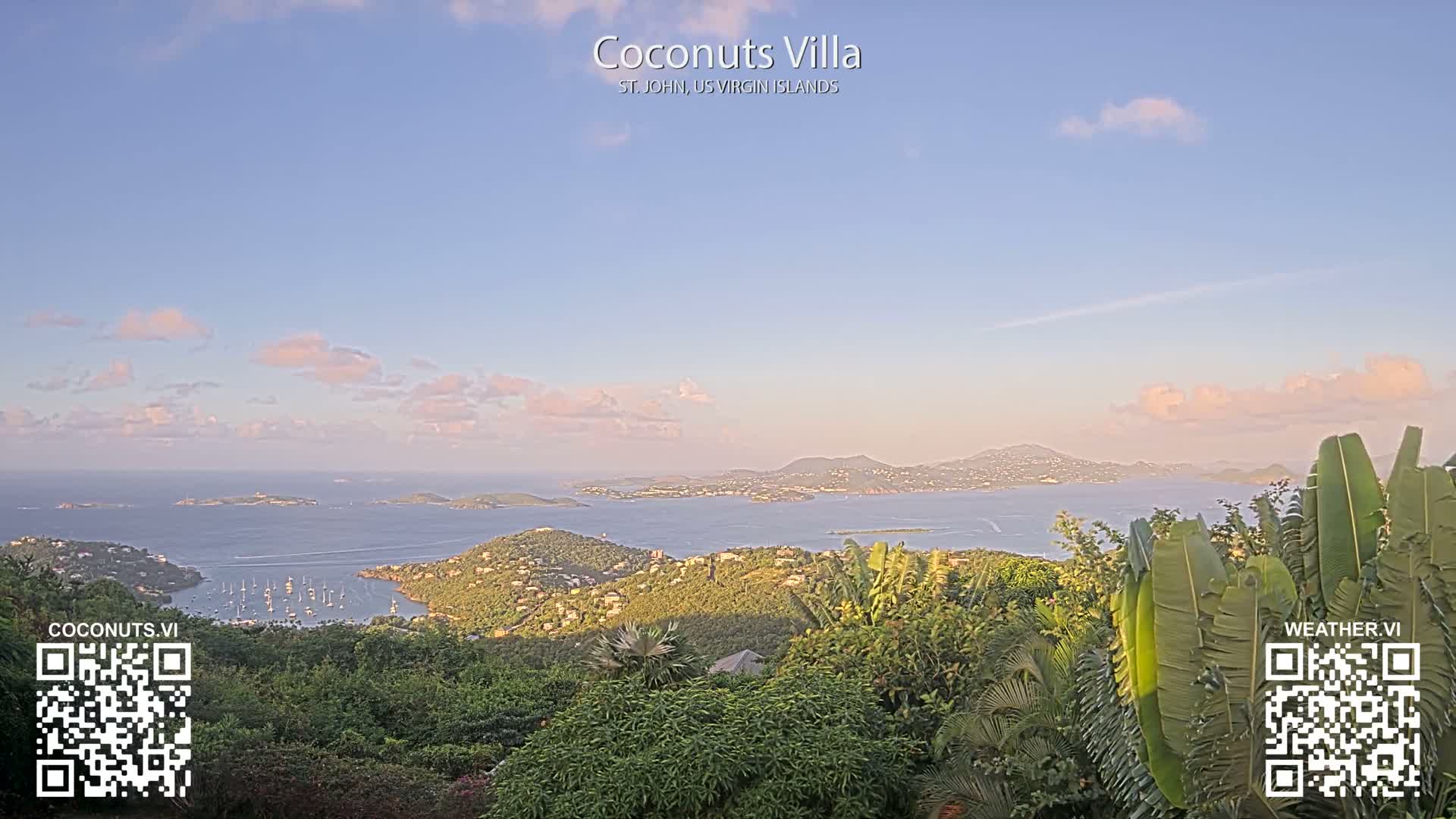 St. John, Cruz Bay St. Thomas Island View & Pillsbury Sound from Gift Hill Live Cam - Cruz Bay, St. John, United States Virgin Islands, USAGifft Hill, St. John, US Virgin Islands 2025-11-20 22:37