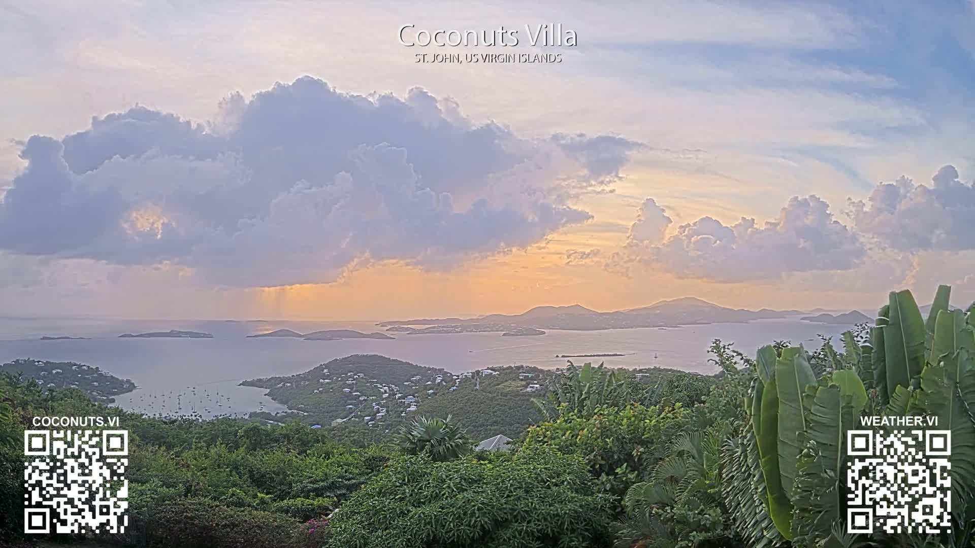St. John, Cruz Bay St. Thomas Island View & Pillsbury Sound from Gift Hill Live Cam - Cruz Bay, St. John, United States Virgin Islands, USAGifft Hill, St. John, US Virgin Islands 2025-11-20 22:37
