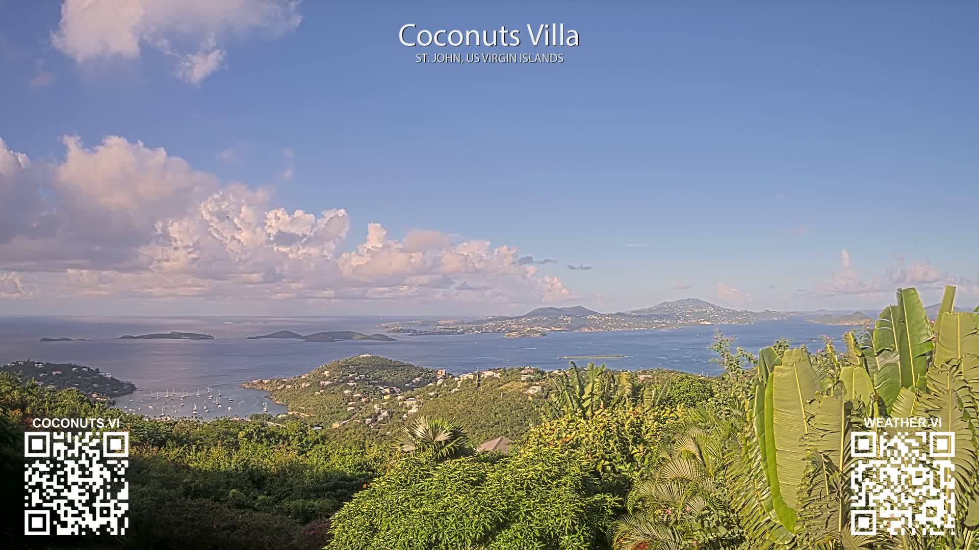 St. John, Cruz Bay St. Thomas Island View & Pillsbury Sound from Gift Hill Live Cam - Cruz Bay, St. John, United States Virgin Islands, USAGifft Hill, St. John, US Virgin Islands 2025-11-20 22:37