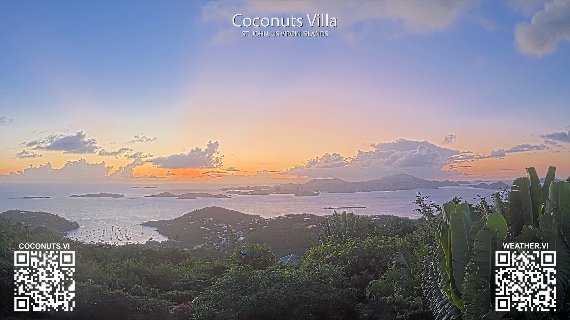St. John, Cruz Bay St. Thomas Island View & Pillsbury Sound from Gift Hill Live Cam - Cruz Bay, St. John, United States Virgin Islands, USAGifft Hill, St. John, US Virgin Islands 2025-11-20 22:37