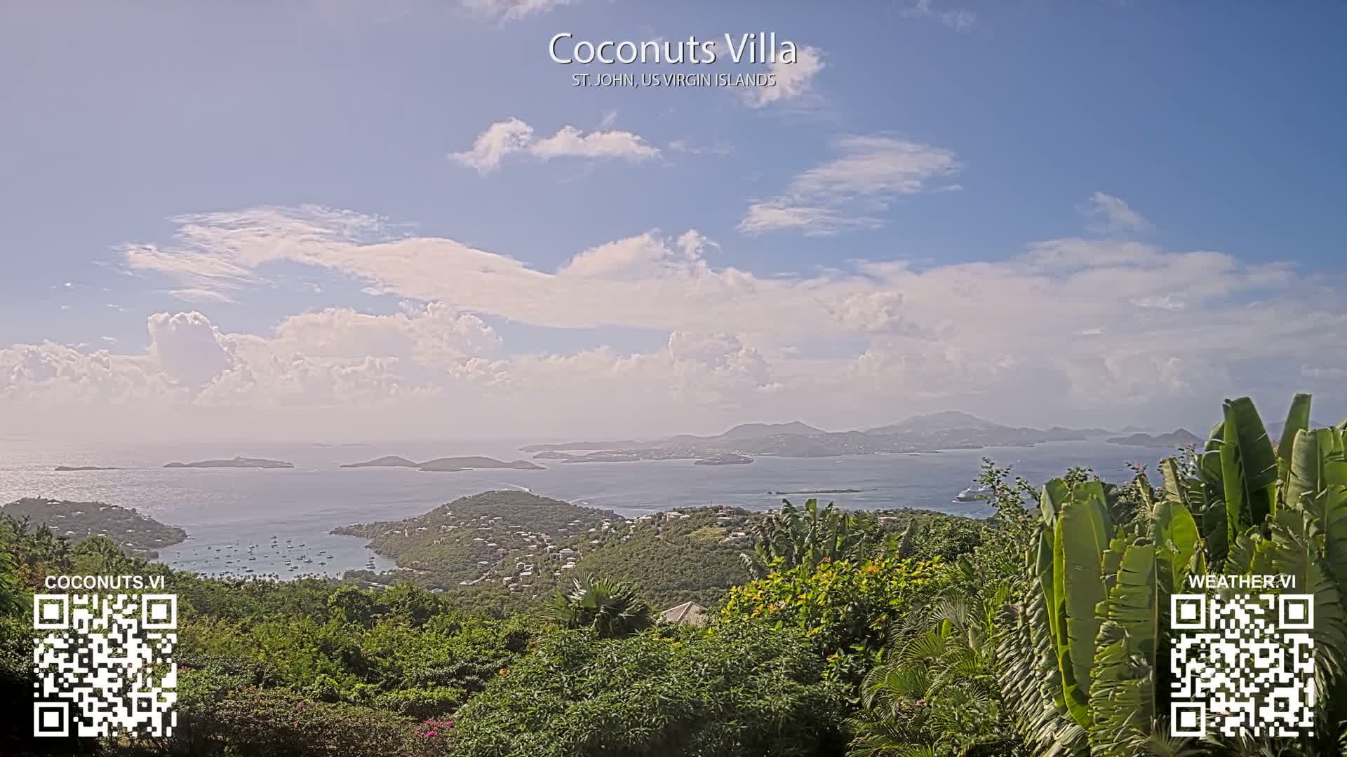 St. John, Cruz Bay St. Thomas Island View & Pillsbury Sound from Gift Hill Live Cam - Cruz Bay, St. John, United States Virgin Islands, USAGifft Hill, St. John, US Virgin Islands 2025-11-20 22:37