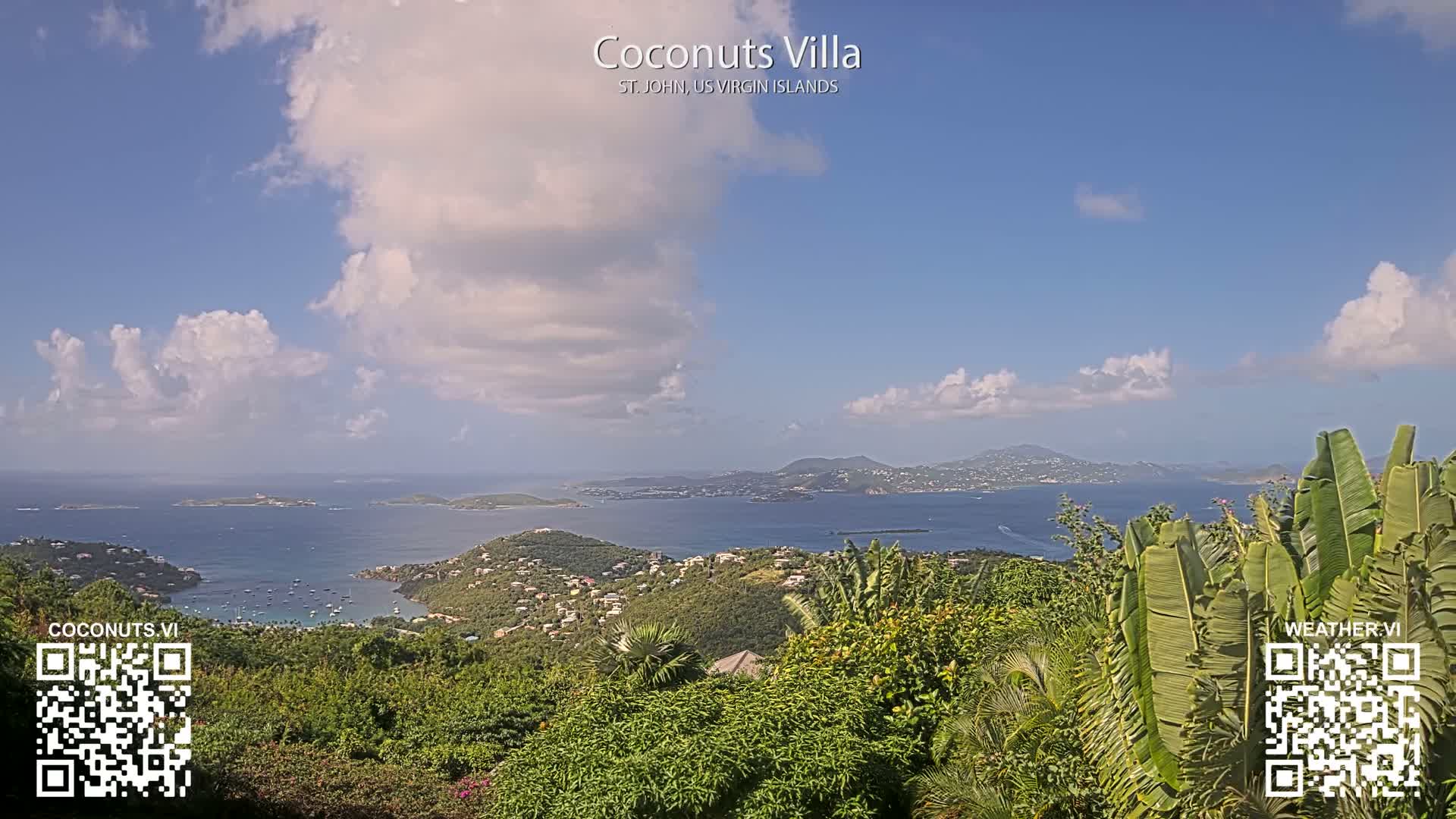 St. John, Cruz Bay St. Thomas Island View & Pillsbury Sound from Gift Hill Live Cam - Cruz Bay, St. John, United States Virgin Islands, USAGifft Hill, St. John, US Virgin Islands 2025-11-20 22:37