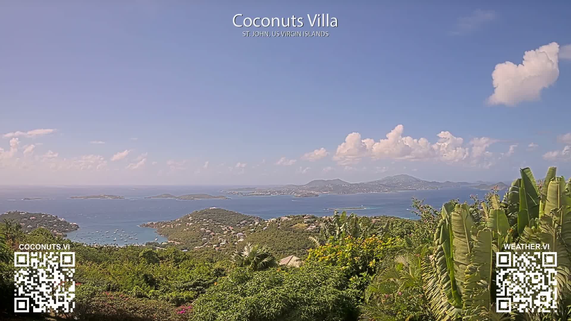 St. John, Cruz Bay St. Thomas Island View & Pillsbury Sound from Gift Hill Live Cam - Cruz Bay, St. John, United States Virgin Islands, USAGifft Hill, St. John, US Virgin Islands 2025-11-20 22:37
