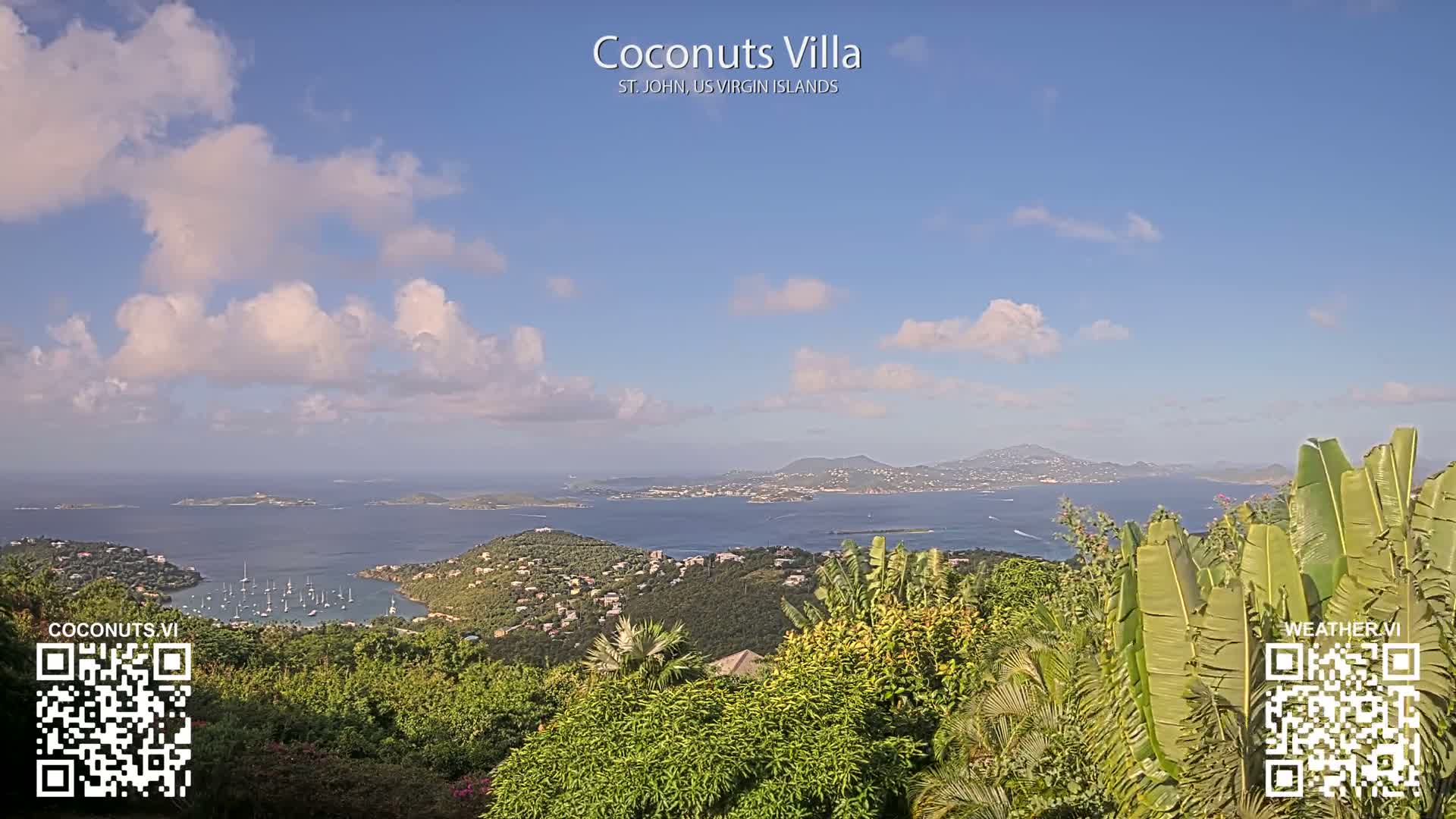 St. John, Cruz Bay St. Thomas Island View & Pillsbury Sound from Gift Hill Live Cam - Cruz Bay, St. John, United States Virgin Islands, USAGifft Hill, St. John, US Virgin Islands 2025-11-20 22:37