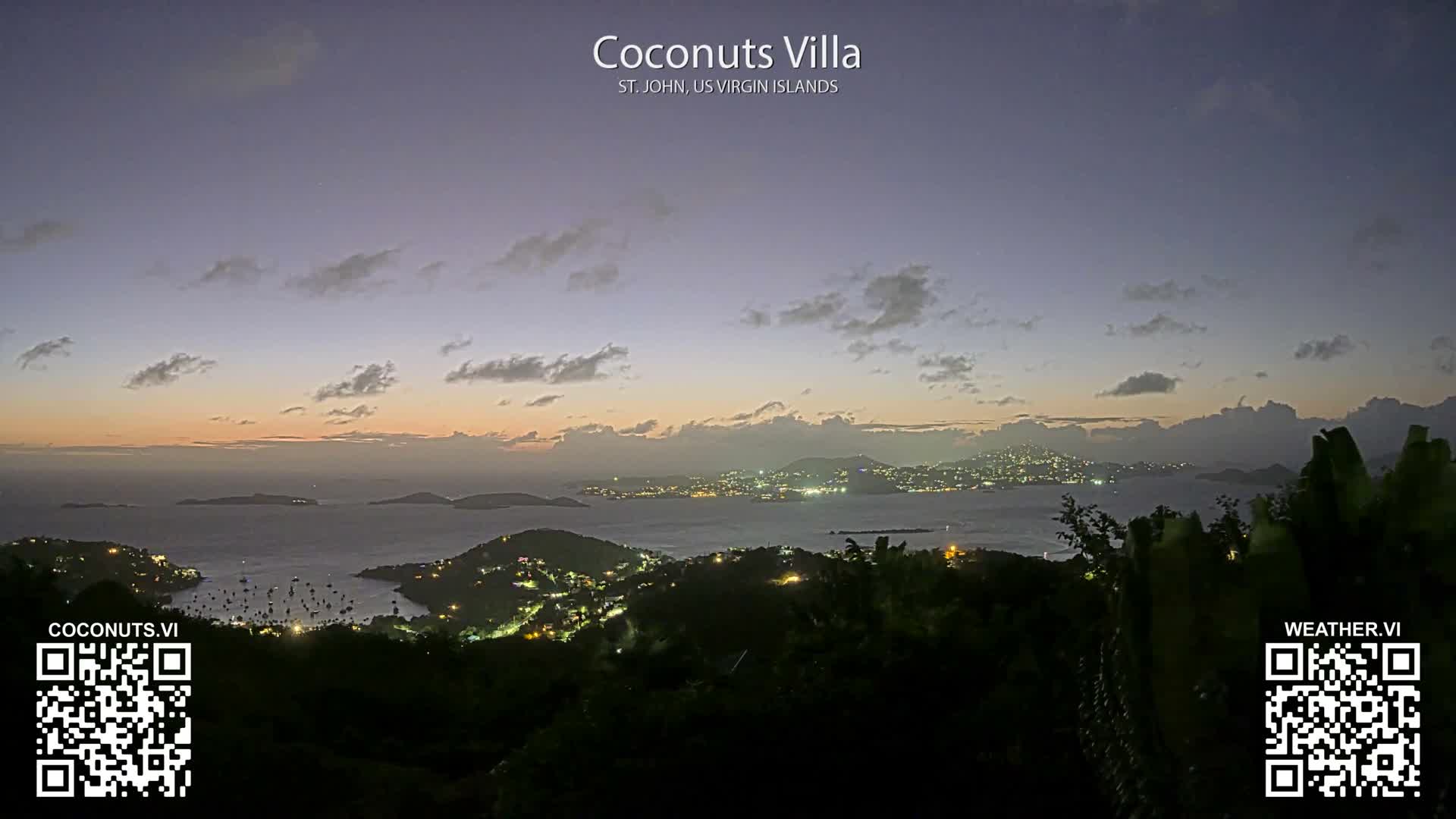 St. John, Cruz Bay St. Thomas Island View & Pillsbury Sound from Gift Hill Live Cam - Cruz Bay, St. John, United States Virgin Islands, USAGifft Hill, St. John, US Virgin Islands 2025-11-20 22:37
