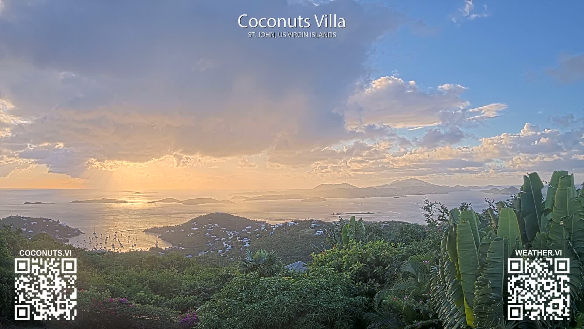 St. John, Cruz Bay St. Thomas Island View & Pillsbury Sound from Gift Hill Live Cam - Cruz Bay, St. John, United States Virgin Islands, USAGifft Hill, St. John, US Virgin Islands 2025-11-20 22:37