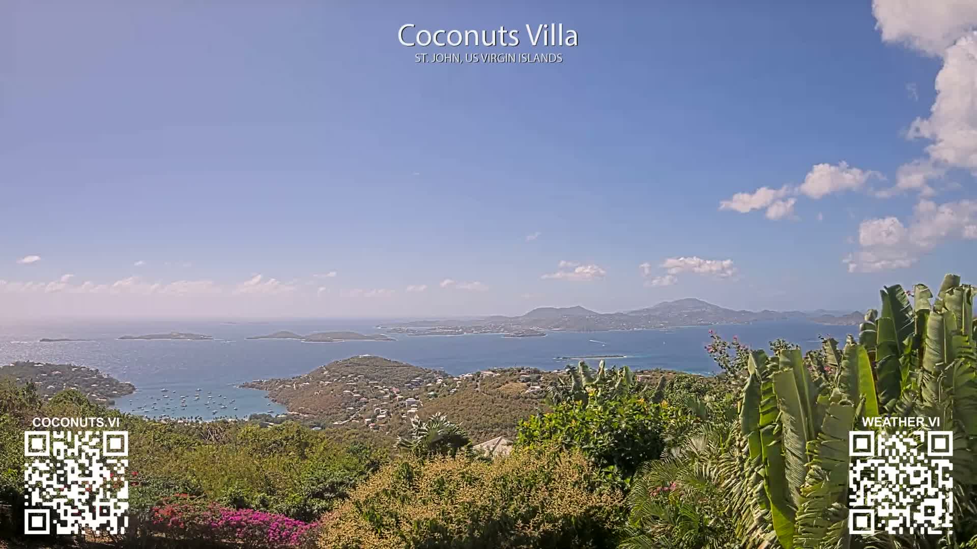 St. John, Cruz Bay St. Thomas Island View & Pillsbury Sound from Gift Hill Live Cam - Cruz Bay, St. John, United States Virgin Islands, USAGifft Hill, St. John, US Virgin Islands 2025-11-20 22:37