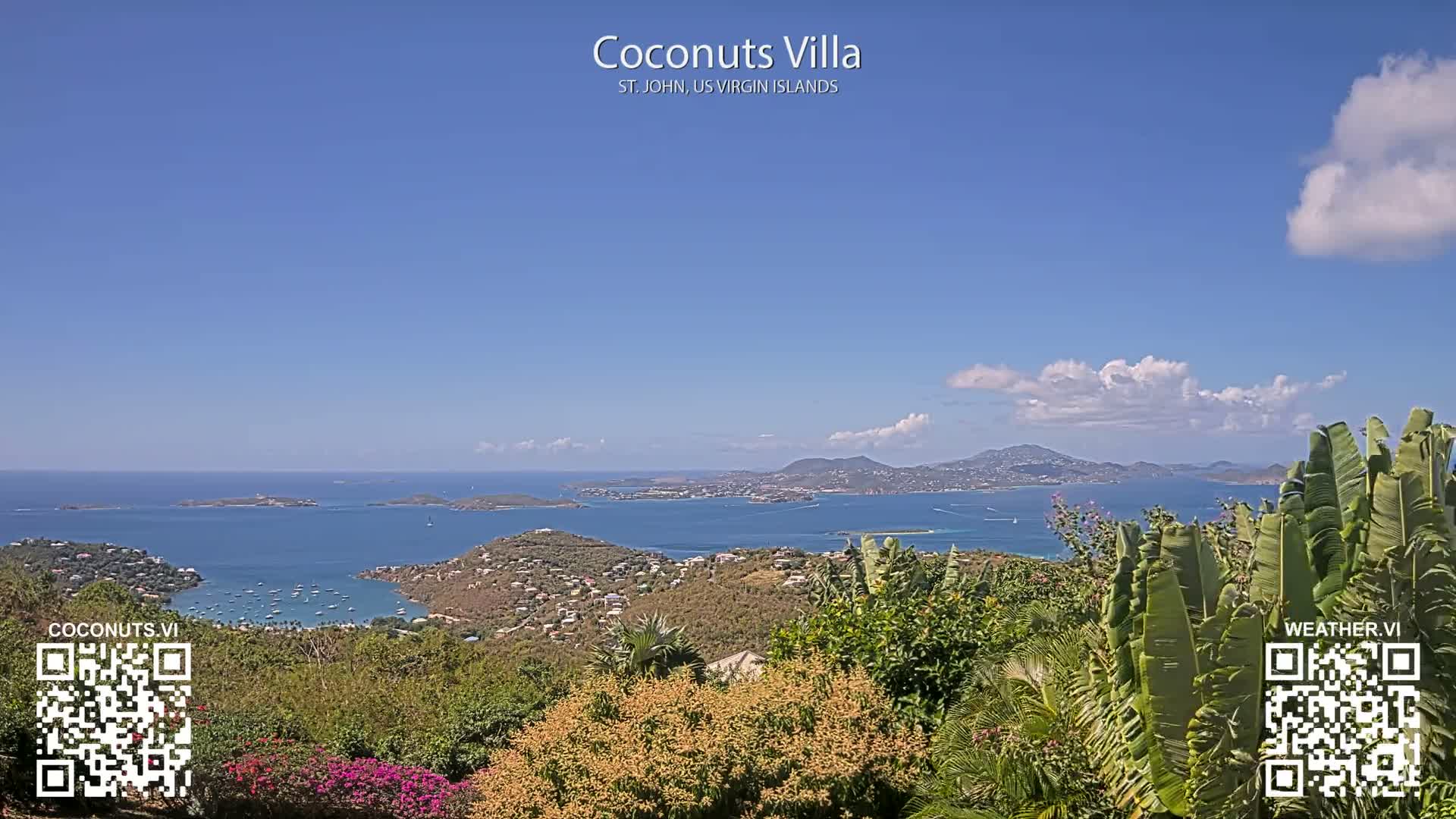 St. John, Cruz Bay St. Thomas Island View & Pillsbury Sound from Gift Hill Live Cam - Cruz Bay, St. John, United States Virgin Islands, USAGifft Hill, St. John, US Virgin Islands 2025-11-20 22:37