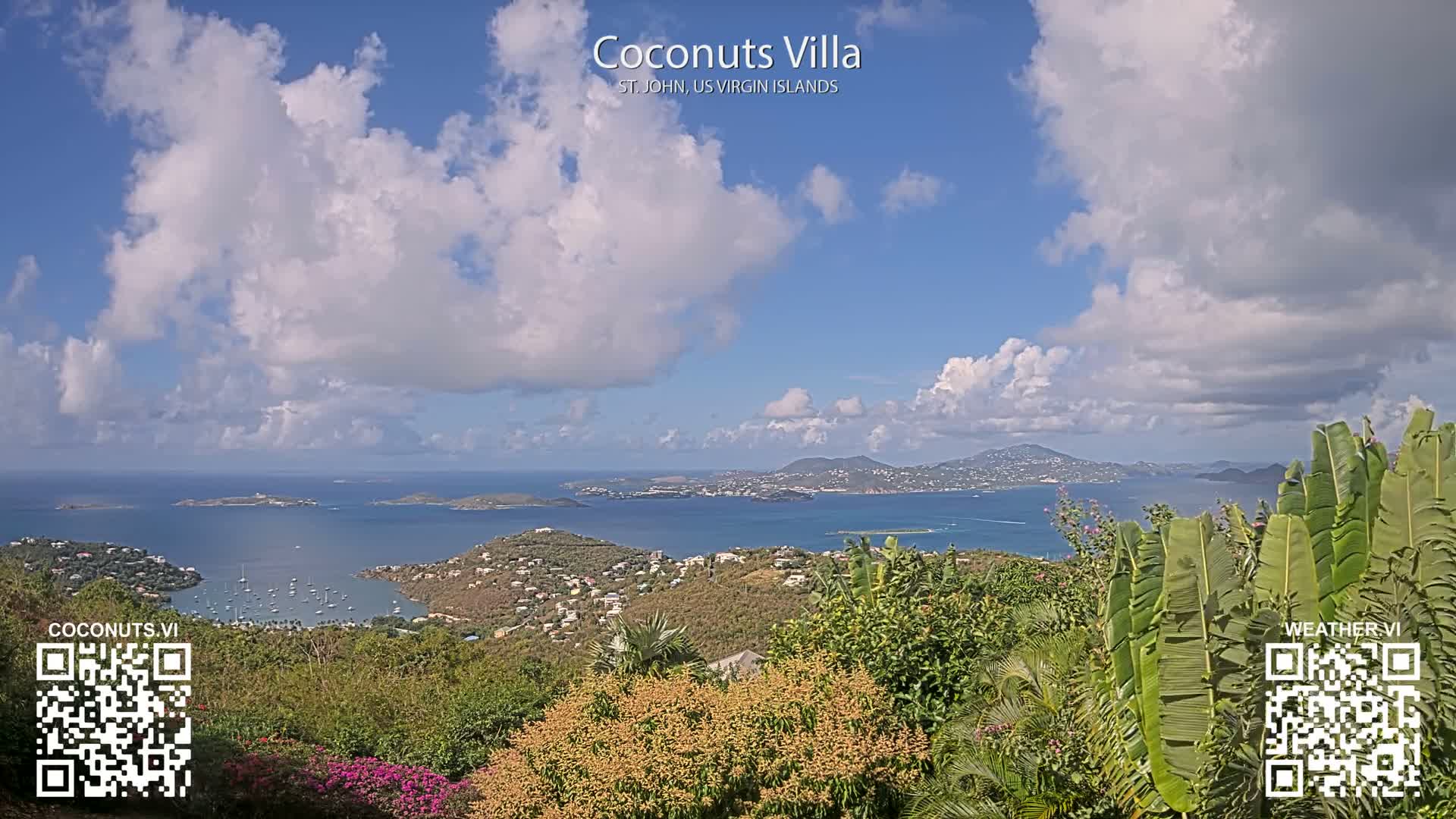 St. John, Cruz Bay St. Thomas Island View & Pillsbury Sound from Gift Hill Live Cam - Cruz Bay, St. John, United States Virgin Islands, USAGifft Hill, St. John, US Virgin Islands 2025-11-20 22:37