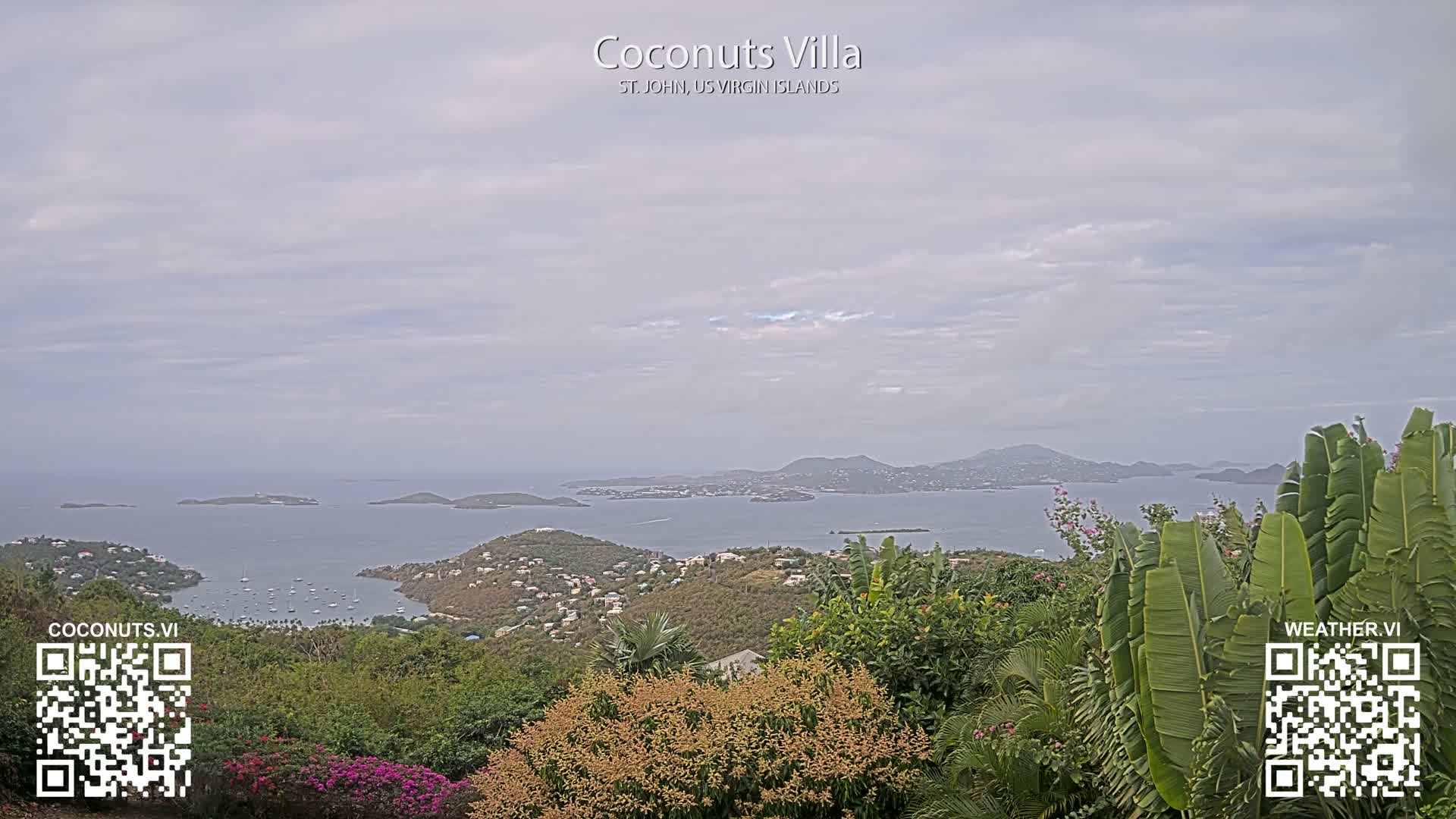 St. John, Cruz Bay St. Thomas Island View & Pillsbury Sound from Gift Hill Live Cam - Cruz Bay, St. John, United States Virgin Islands, USAGifft Hill, St. John, US Virgin Islands 2025-11-20 22:37