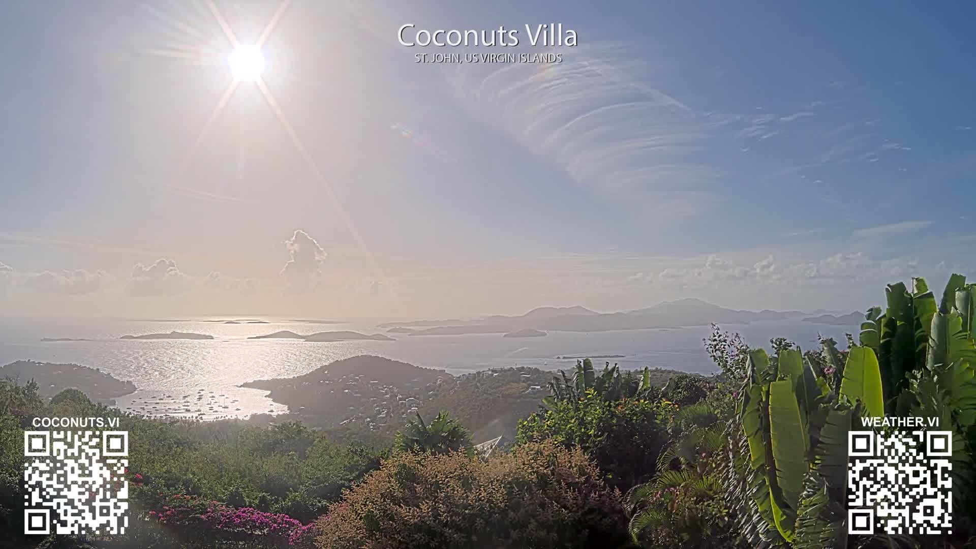 St. John, Cruz Bay St. Thomas Island View & Pillsbury Sound from Gift Hill Live Cam - Cruz Bay, St. John, United States Virgin Islands, USAGifft Hill, St. John, US Virgin Islands 2025-11-20 22:37