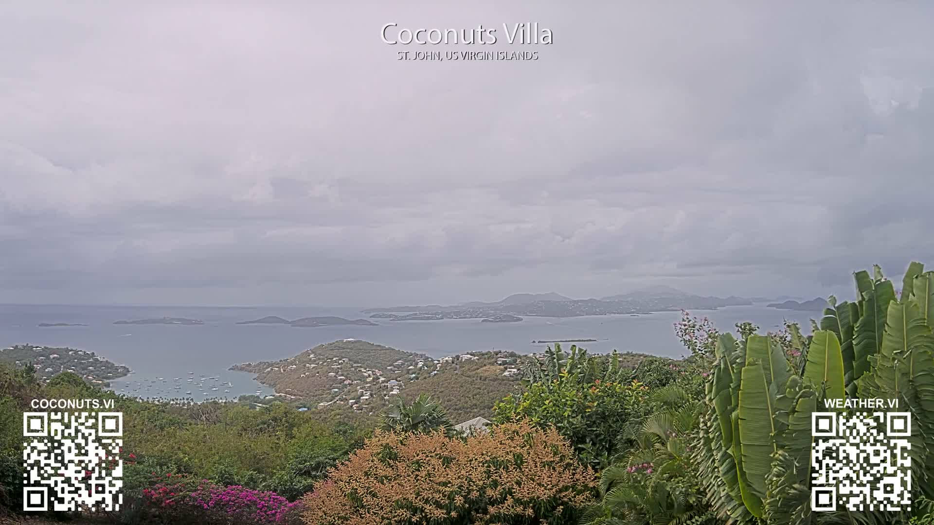 St. John, Cruz Bay St. Thomas Island View & Pillsbury Sound from Gift Hill Live Cam - Cruz Bay, St. John, United States Virgin Islands, USAGifft Hill, St. John, US Virgin Islands 2025-11-20 22:37