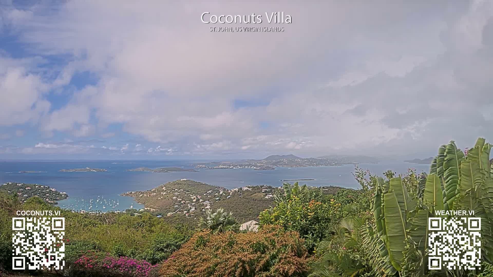 St. John, Cruz Bay St. Thomas Island View & Pillsbury Sound from Gift Hill Live Cam - Cruz Bay, St. John, United States Virgin Islands, USAGifft Hill, St. John, US Virgin Islands 2025-11-20 22:37