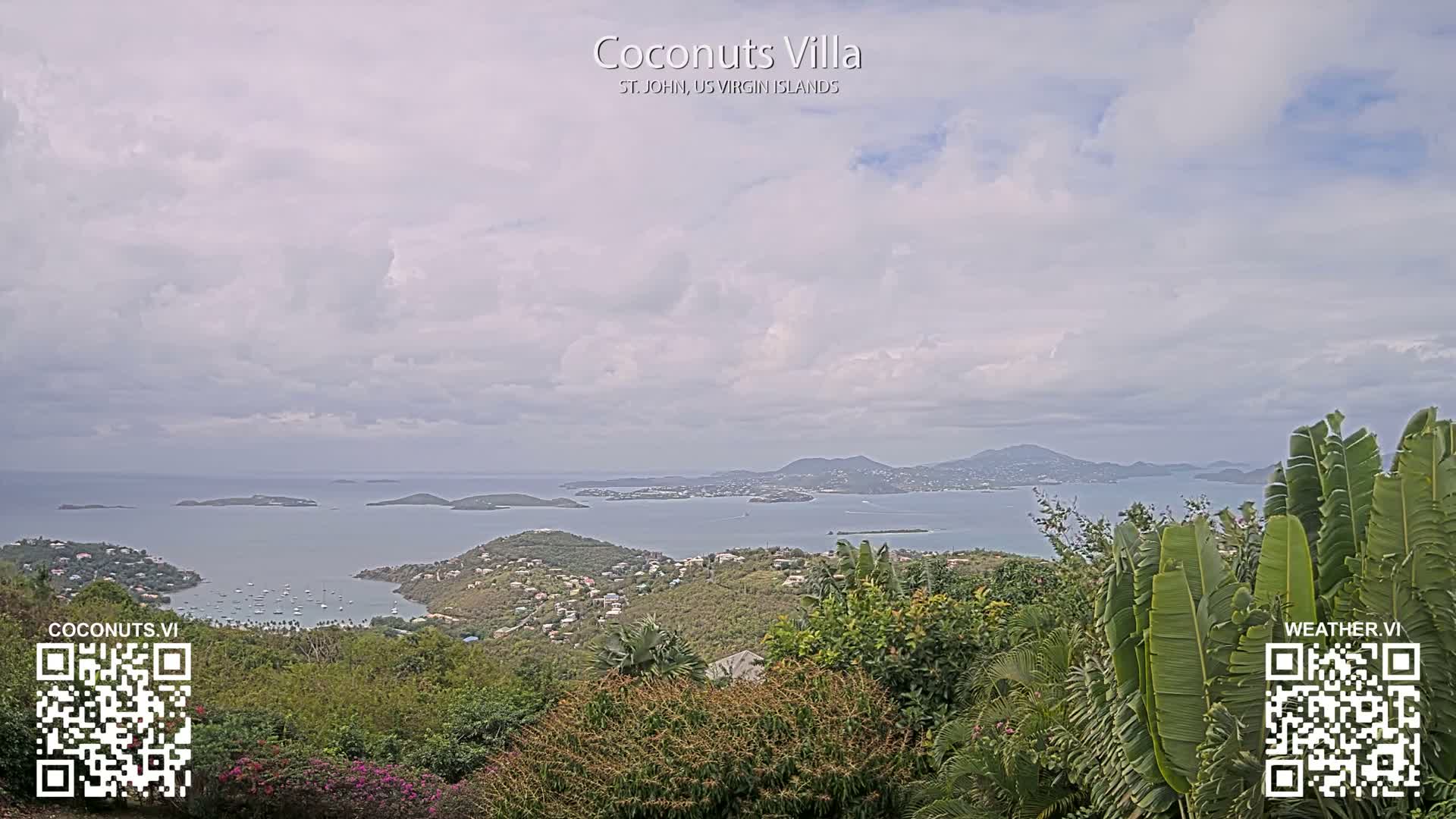 St. John, Cruz Bay St. Thomas Island View & Pillsbury Sound from Gift Hill Live Cam - Cruz Bay, St. John, United States Virgin Islands, USAGifft Hill, St. John, US Virgin Islands 2025-11-20 22:37
