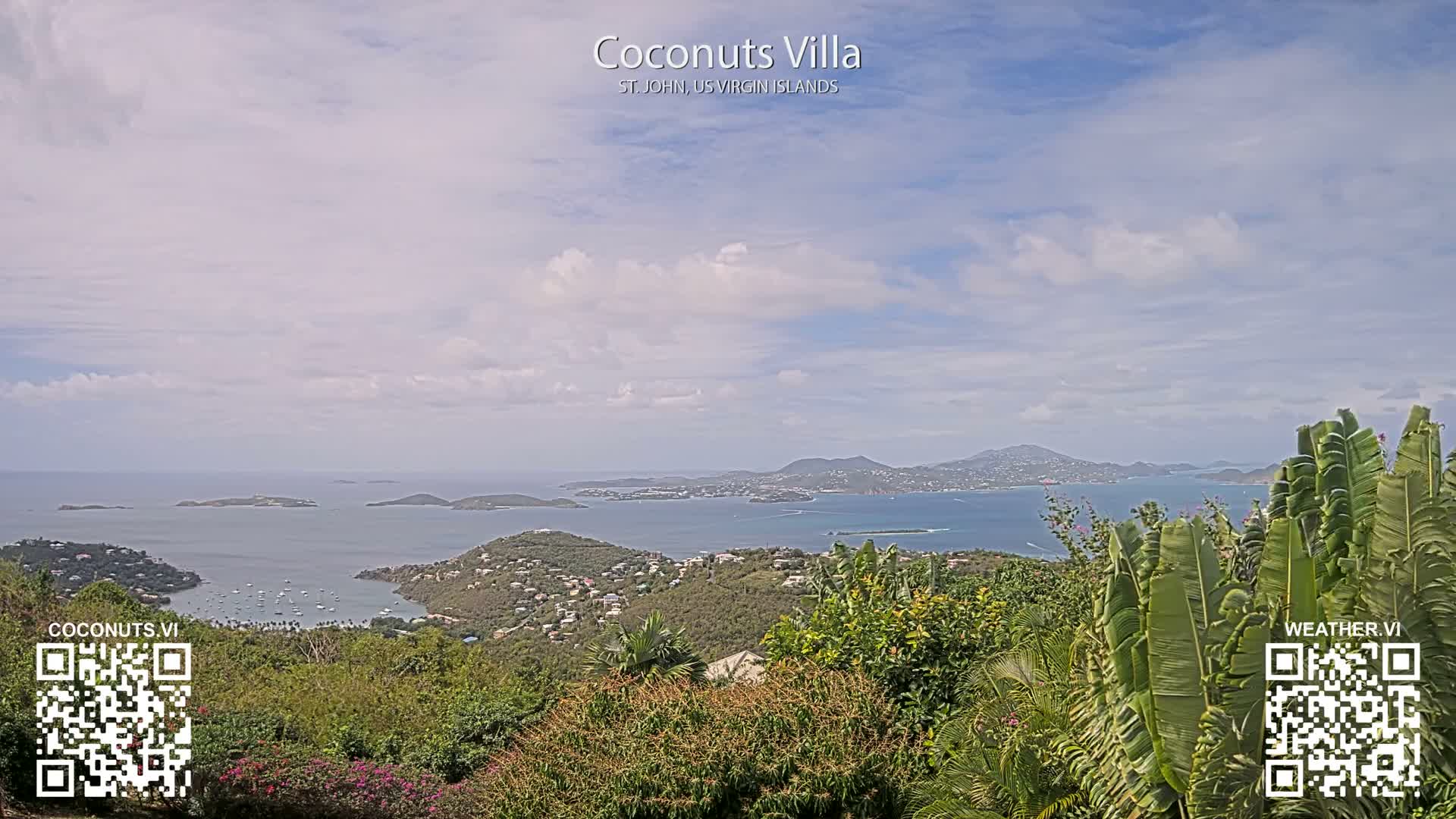 St. John, Cruz Bay St. Thomas Island View & Pillsbury Sound from Gift Hill Live Cam - Cruz Bay, St. John, United States Virgin Islands, USAGifft Hill, St. John, US Virgin Islands 2025-11-20 22:37