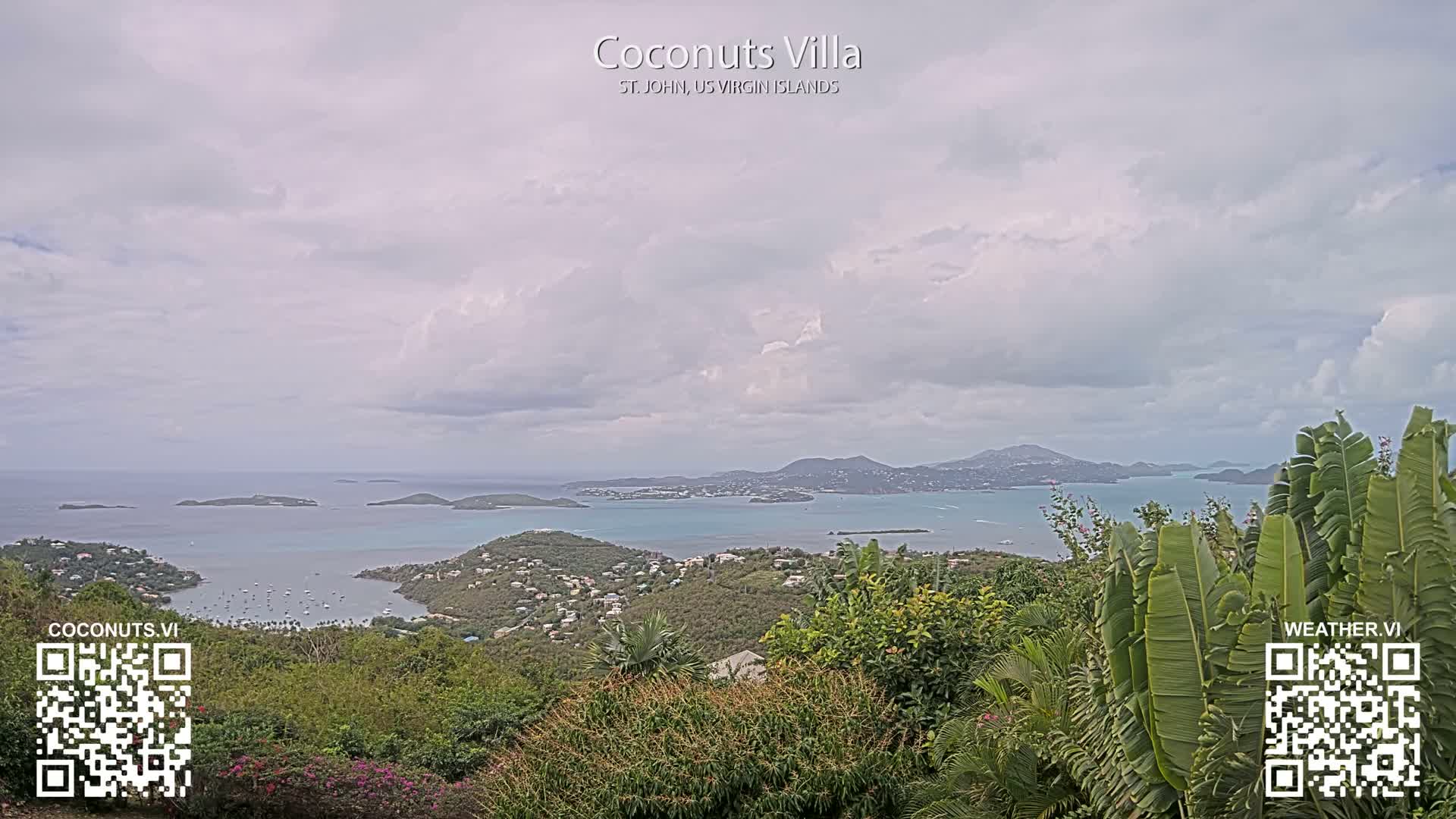 St. John, Cruz Bay St. Thomas Island View & Pillsbury Sound from Gift Hill Live Cam - Cruz Bay, St. John, United States Virgin Islands, USAGifft Hill, St. John, US Virgin Islands 2025-11-20 22:37