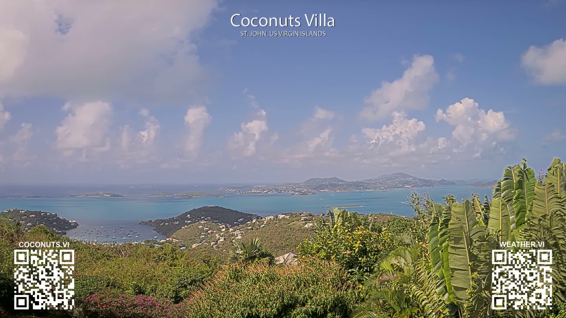 St. John, Cruz Bay St. Thomas Island View & Pillsbury Sound from Gift Hill Live Cam - Cruz Bay, St. John, United States Virgin Islands, USAGifft Hill, St. John, US Virgin Islands 2025-11-20 22:37
